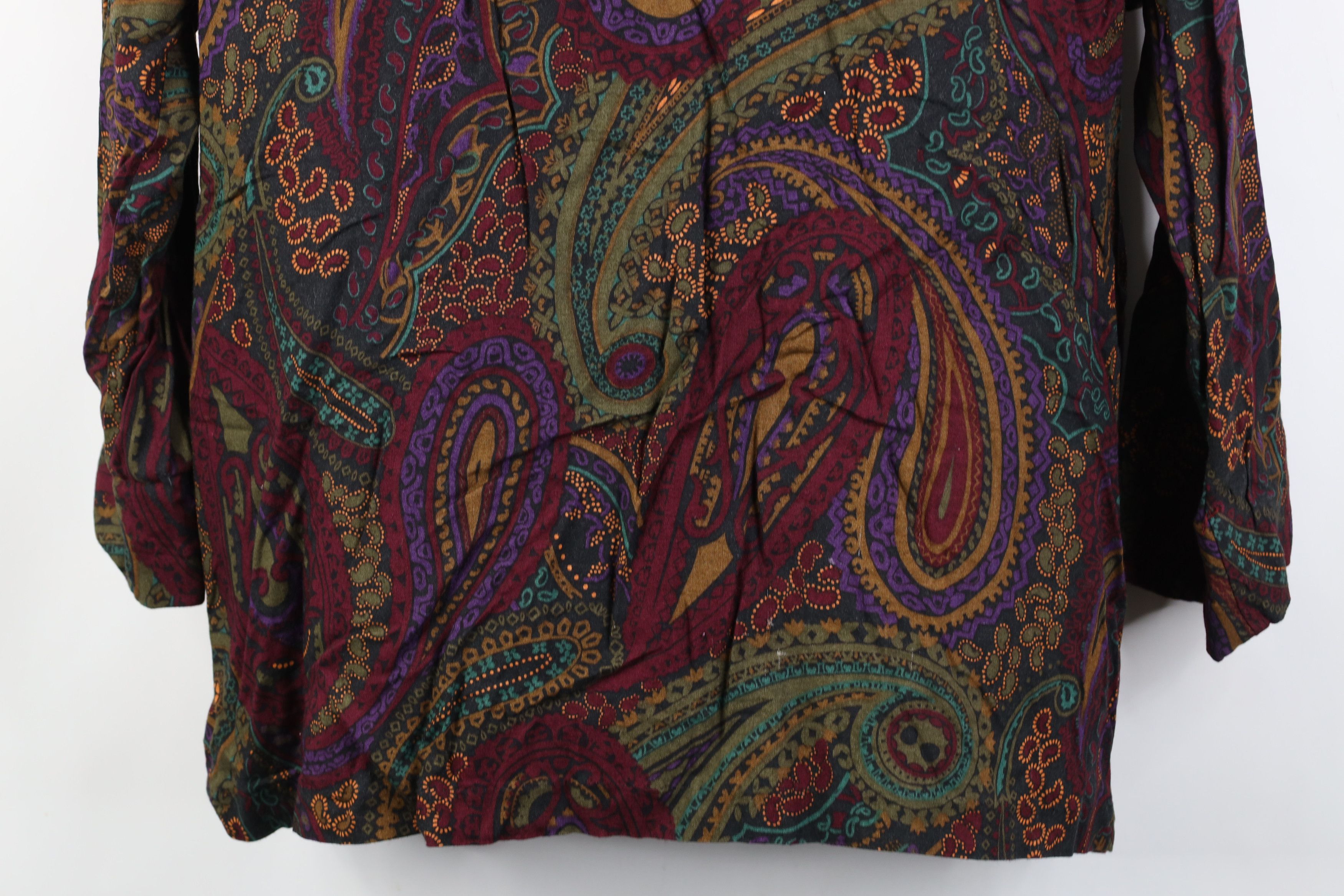 Vintage Vintage 90s Streetwear Gabardine Paisley Blazer Jacket USA Size 3XL / US 20-22 - 12 Thumbnail