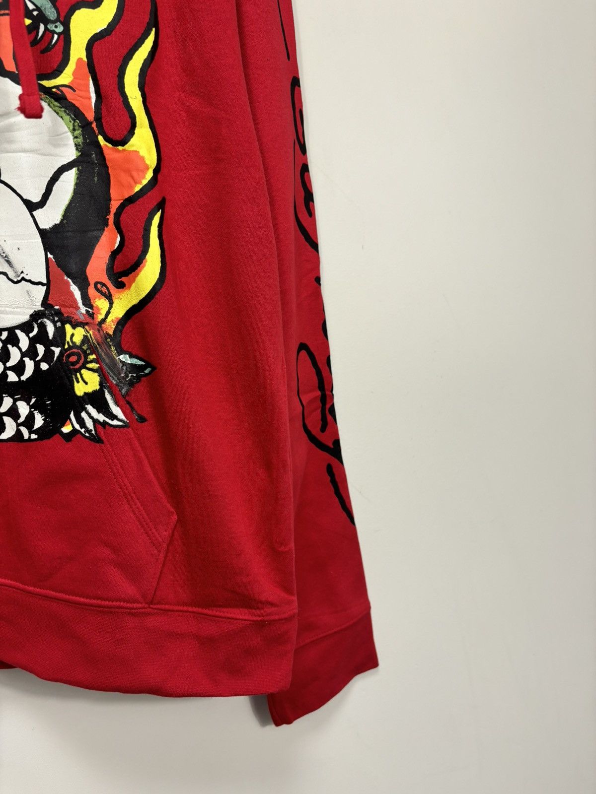 Christian Audigier Ed Hardy Skull In Fire Big Logo Y2K Hype NEW Red Hoodie Size US L / EU 52-54 / 3 - 6 Thumbnail