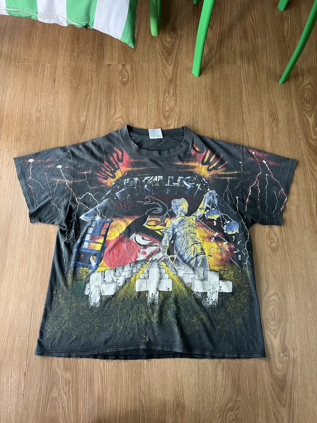 Metallica Vintage 90’s Metallica boxy 1991 All Over Print AOP rare tee Size US XL / EU 56 / 4 - 1 Thumbnail