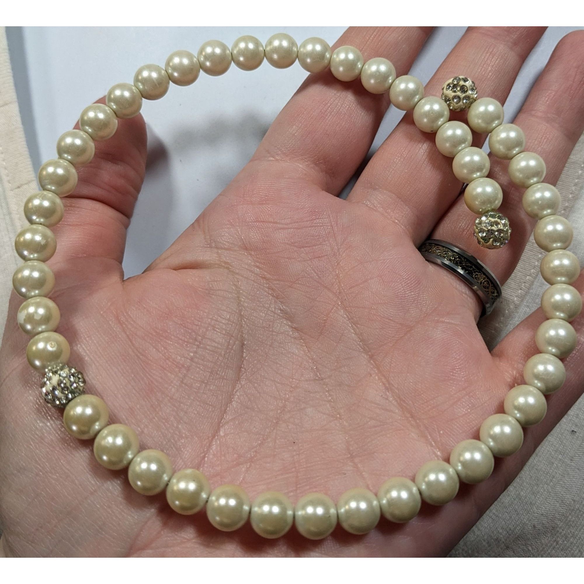 Other Elegant Glam Faux Pearl And Rhinestone Coil Necklace Size ONE SIZE - 5 Thumbnail