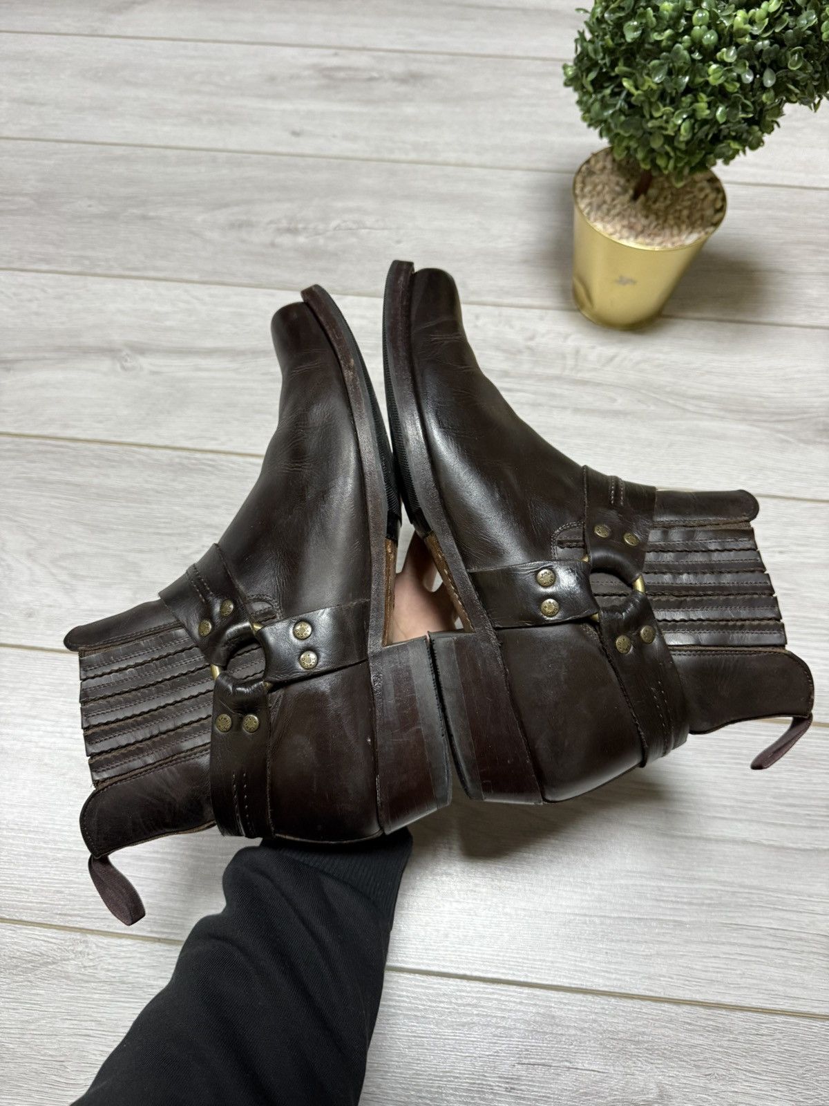 Sancho Boots Sancho leather square harness boots biker eb0 Size US 9.5 / EU 42-43 - 7 Thumbnail