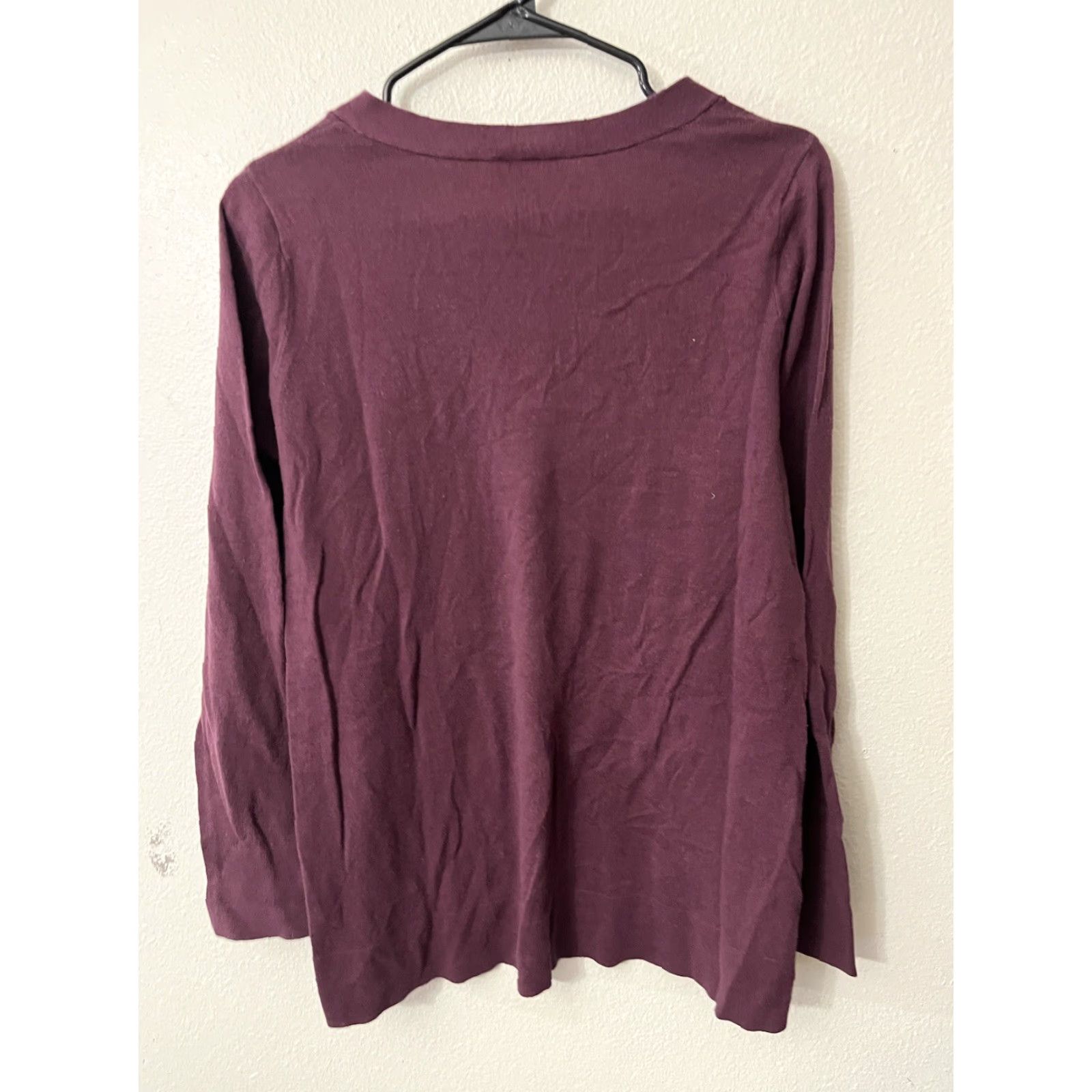 Loft VINTAGE Ann Taylor Loft Sweater Women's Small Pullover Knit Long Sleeve V-Neck Casual Burgundy 2010s Womens Size S / US 4 / IT 40 - 2 Thumbnail