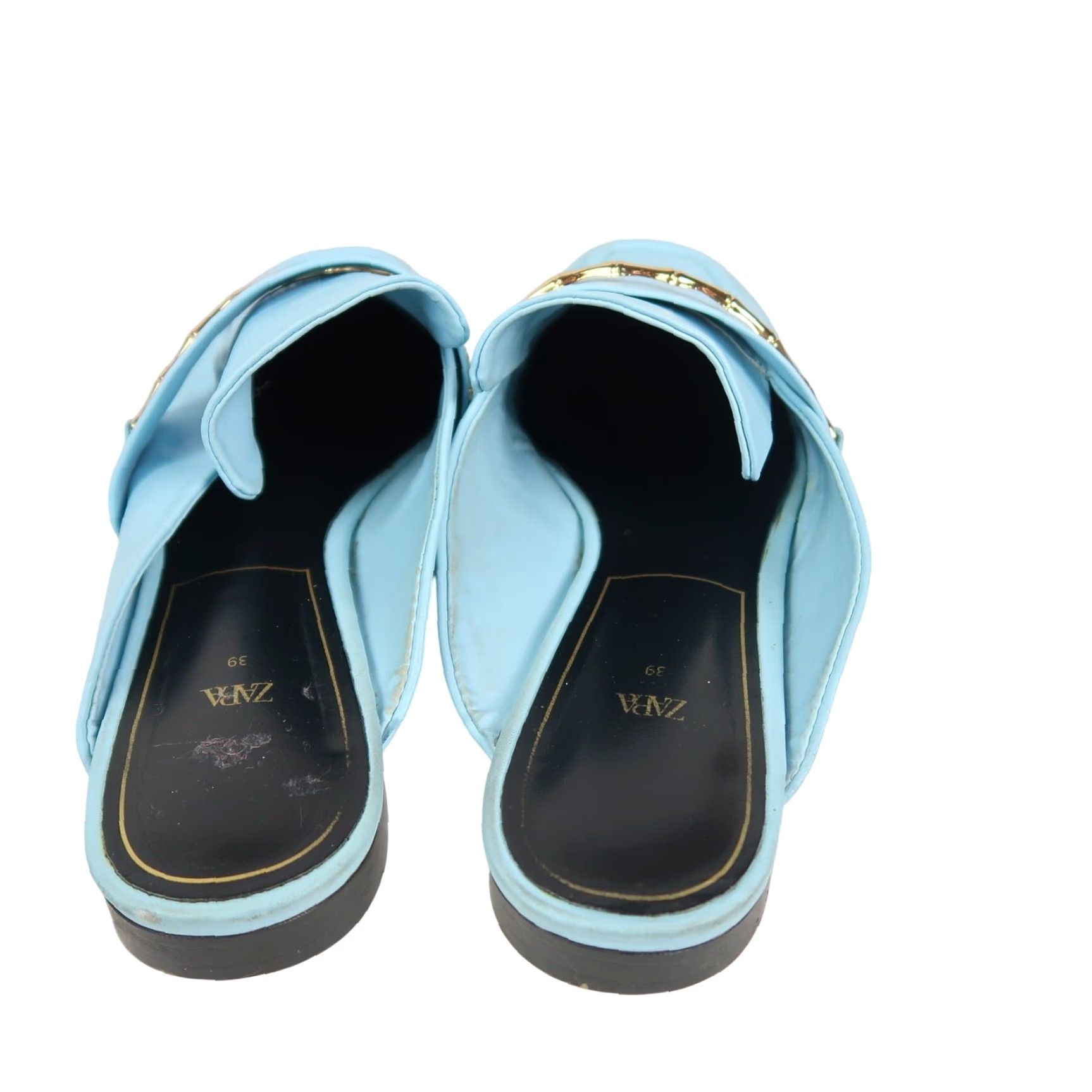 Zara ZARA BLUE LEATHER LOAFER FLATS EU 39 SIZE 8 USER: ZARA BLUE LEATHER LOAFER FLATS EU 39 SIZE 8 Size US 8 / IT 38 - 6 Thumbnail