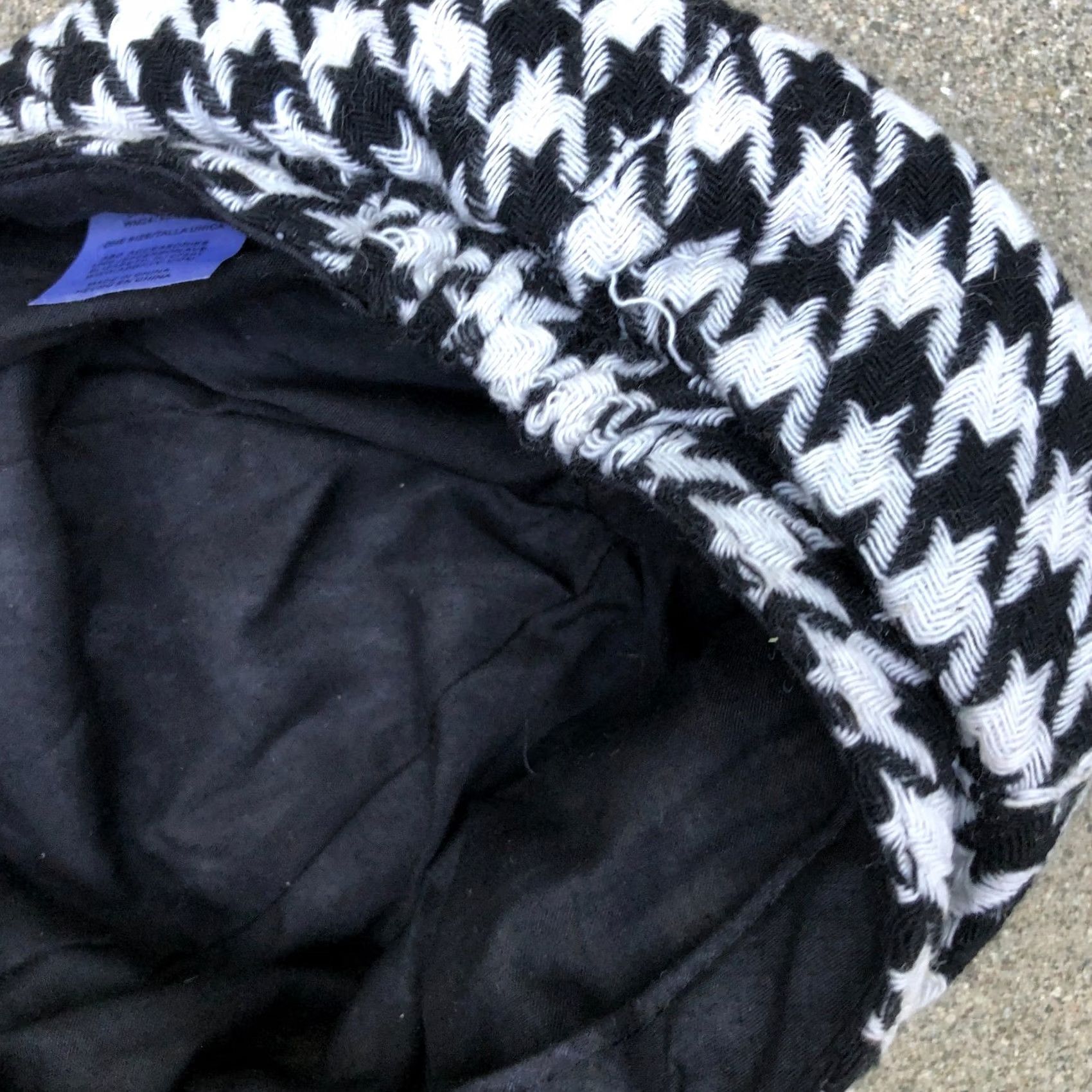Vintage ABG NYC Houndstooth Hat Cap Cabbie Newsboy White Black One Size Women's Size ONE SIZE - 5 Thumbnail