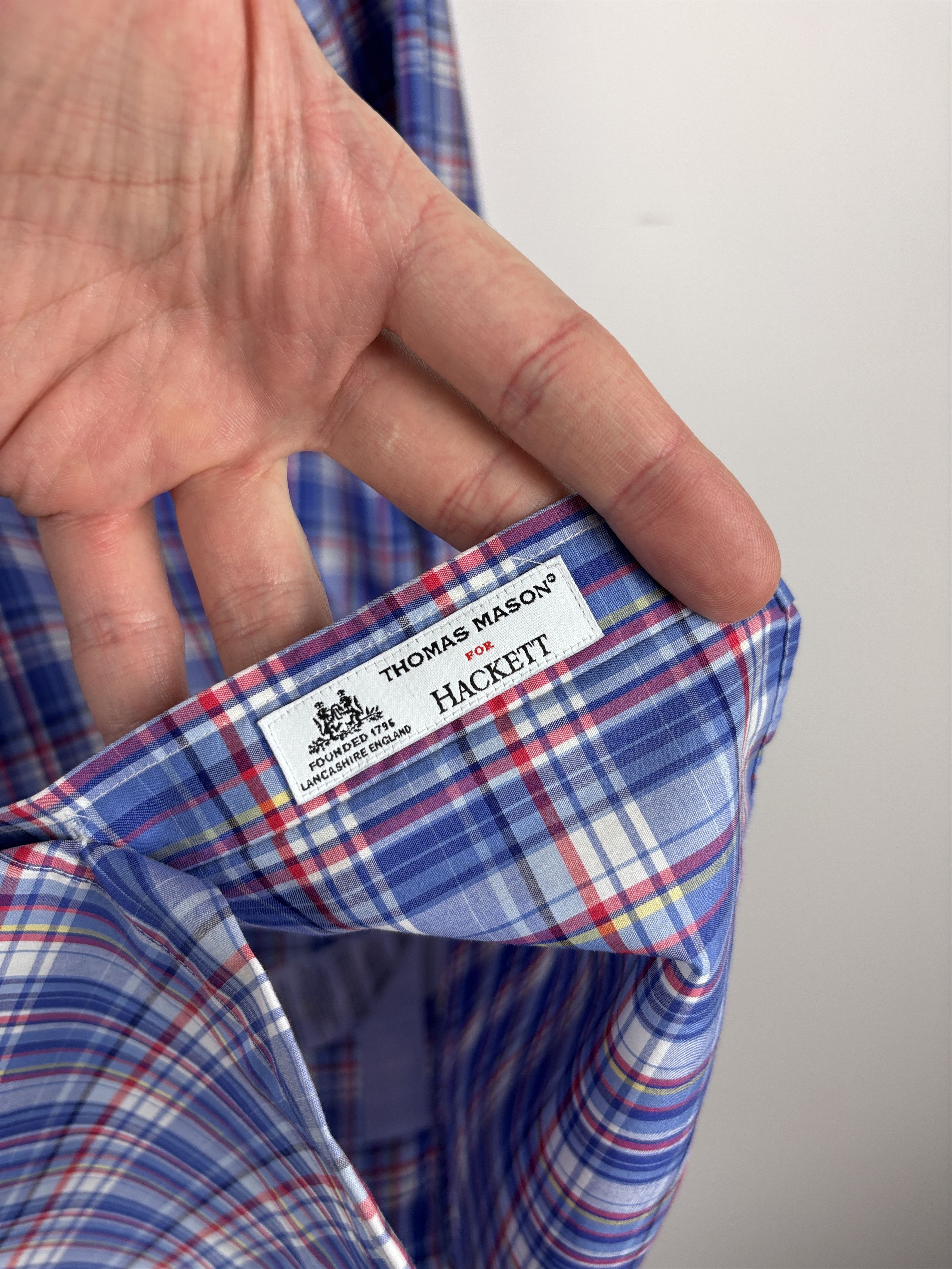 Hackett Hackett London Thomas Mason Button Down Check Shirt Slim Fit Size US L / EU 52-54 / 3 - 8 Thumbnail