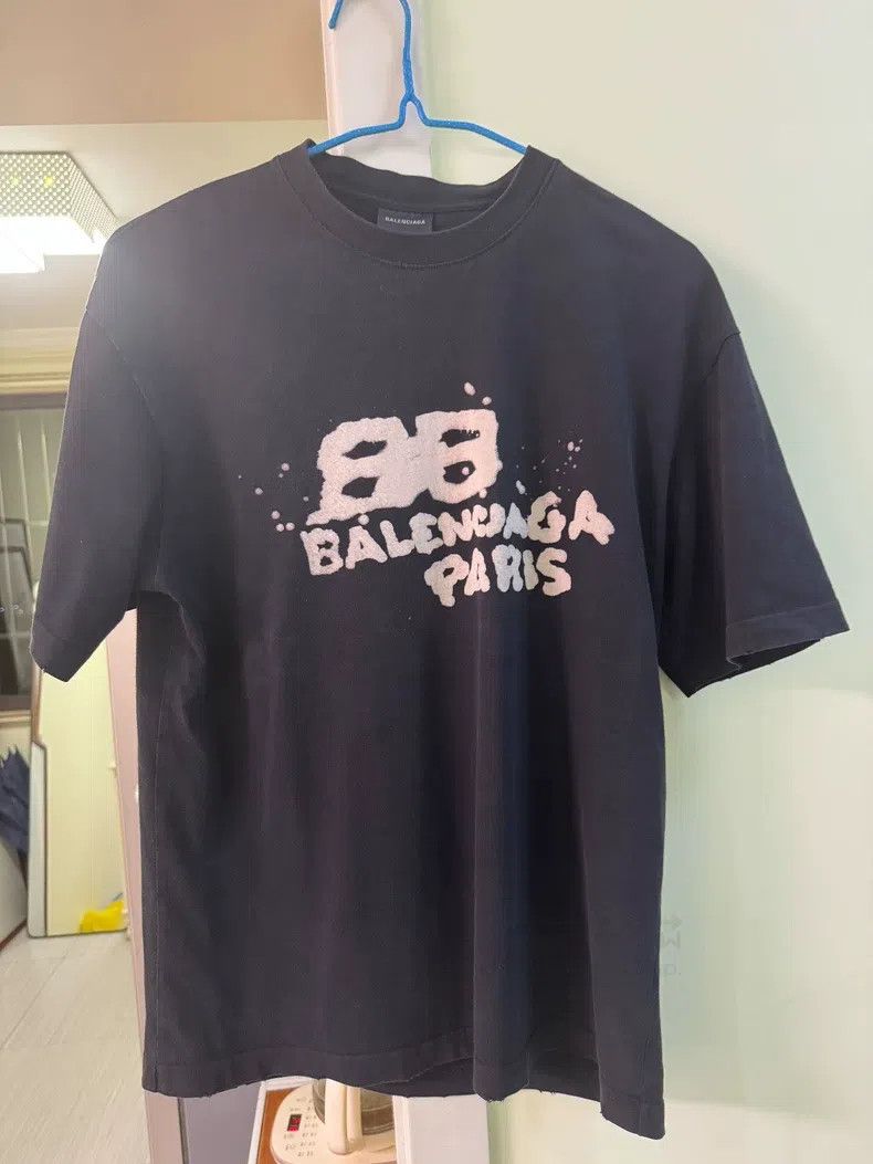Balenciaga Balenciaga Letter Printed Round Neck Short Sleeve T-Shirt Size US XXS / EU 40 - 1 Thumbnail