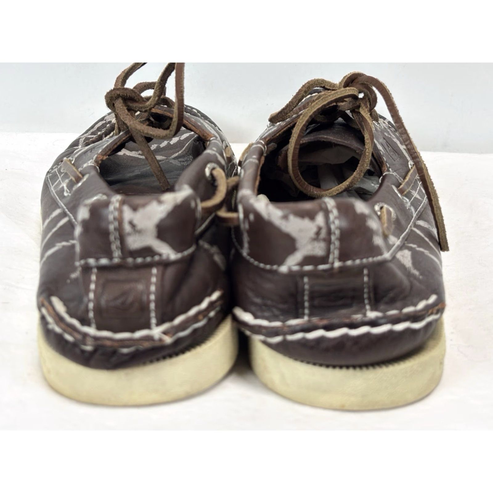 Sperry Sperry Top Spider Leather Boat Shoes Sz 10 Men’s Brown Anchors Lace Up - Sperry Top Sider Boat Shoe, Leather, Nautical Pattern, Casual, Mens Size US M / EU 48-50 / 2 - 4 Thumbnail