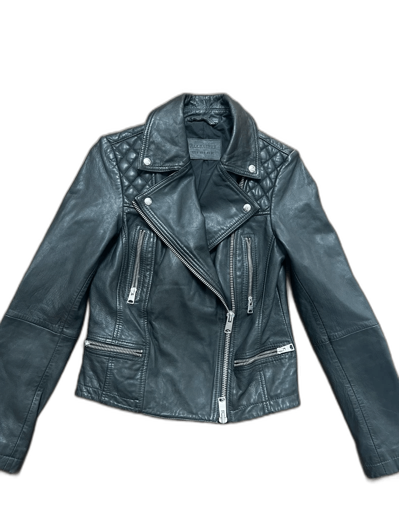 Allsaints Black Leather Motorcycle Jacket for Women Size US XS / EU 42 / 0 - 1 Thumbnail