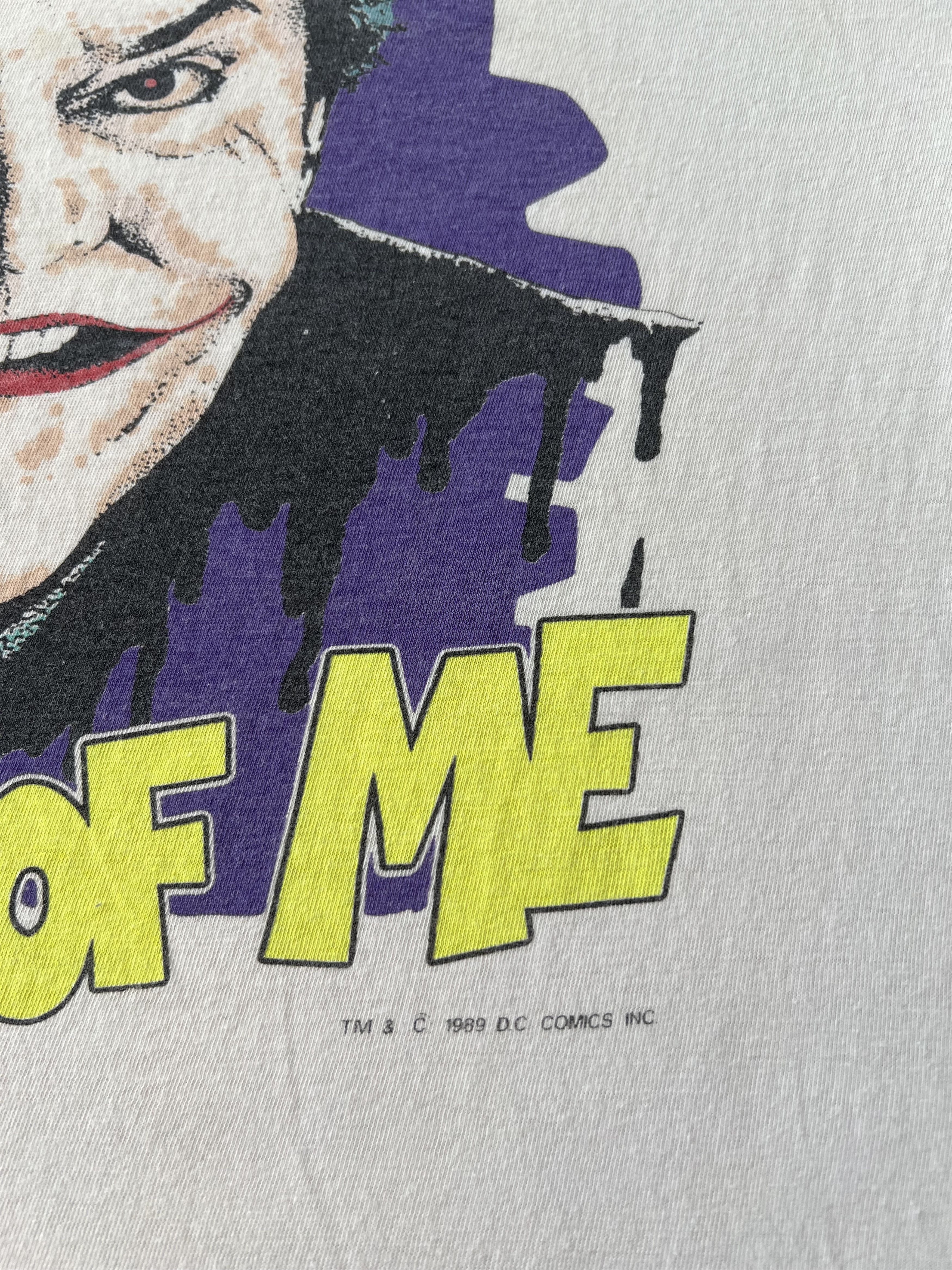 DC Comics Vintage 1989 Joker Jack Nicholson Batman Movie White T-shirt Size US XL / EU 56 / 4 - 5 Thumbnail