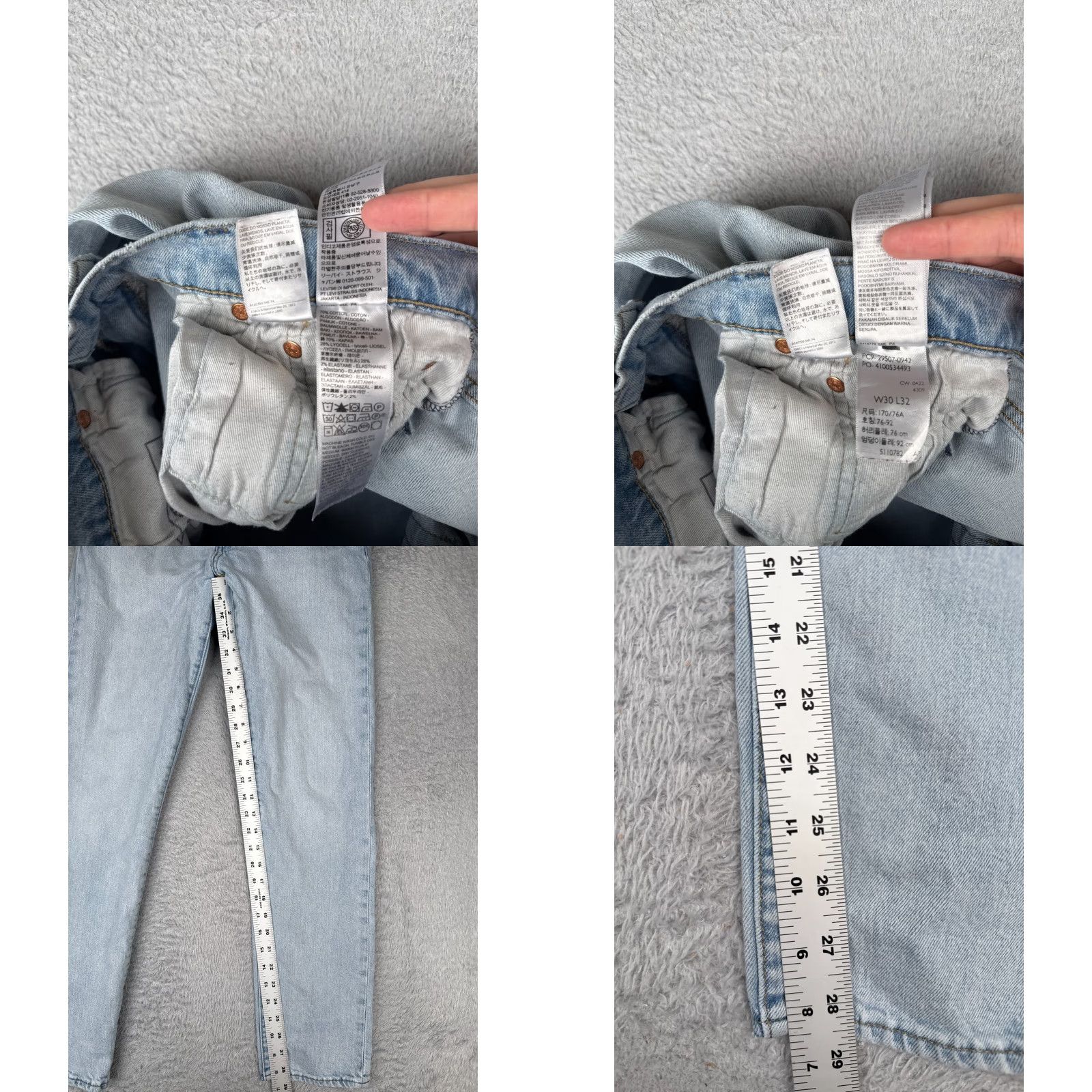 Levi's VINTAGE Levis 502 Jeans Adult 30x32 Blue Denim Straight Slim Medium Cotton Blend 5-Pocket Design Men Mens Jeans Size US 30 / EU 46 - 8 Thumbnail