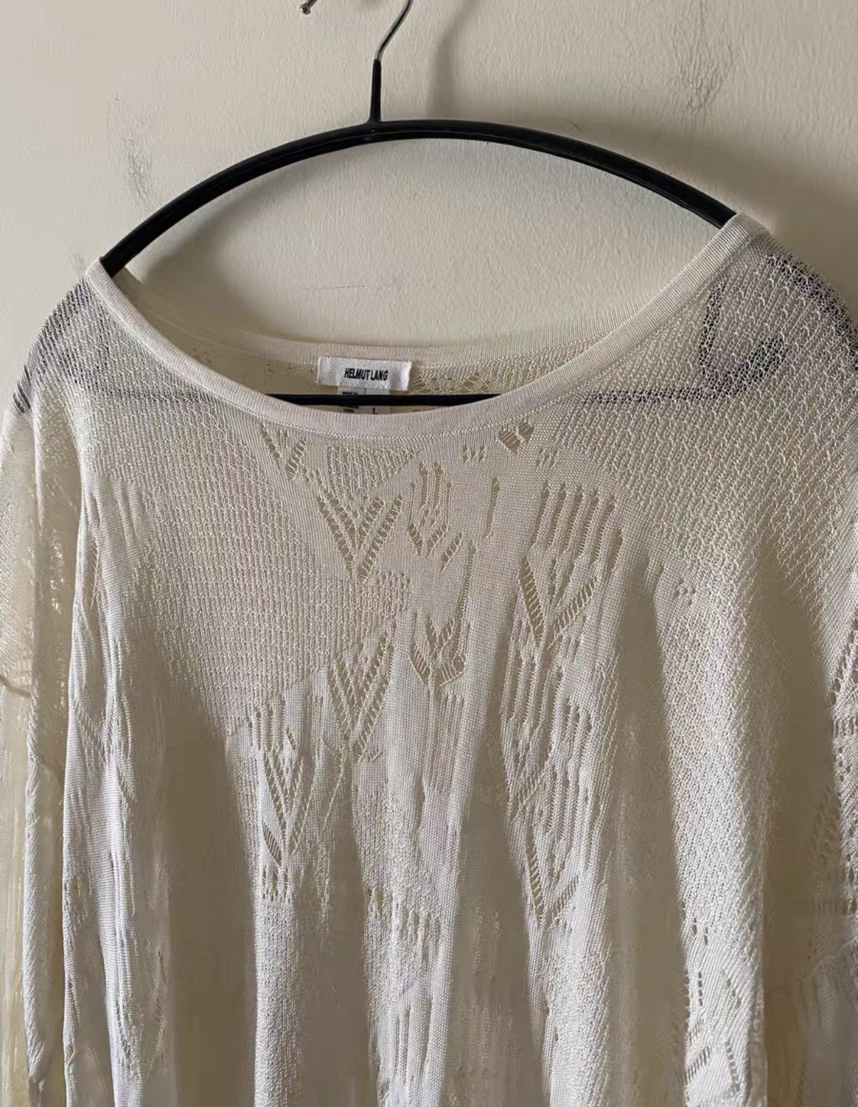 Helmut Lang Helmut Lang Lace Cutout Long Sleeve Top K7 Size US L / EU 52-54 / 3 - 3 Thumbnail