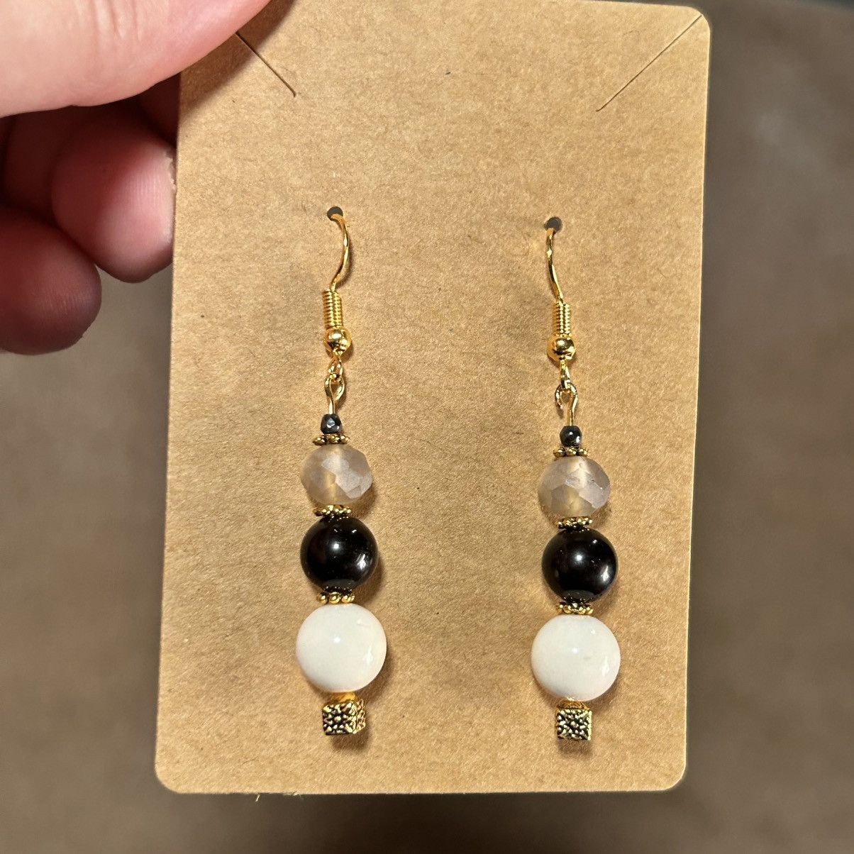Handmade Handcrafted elegant salvaged vintage beads earrings Size ONE SIZE - 2 Thumbnail