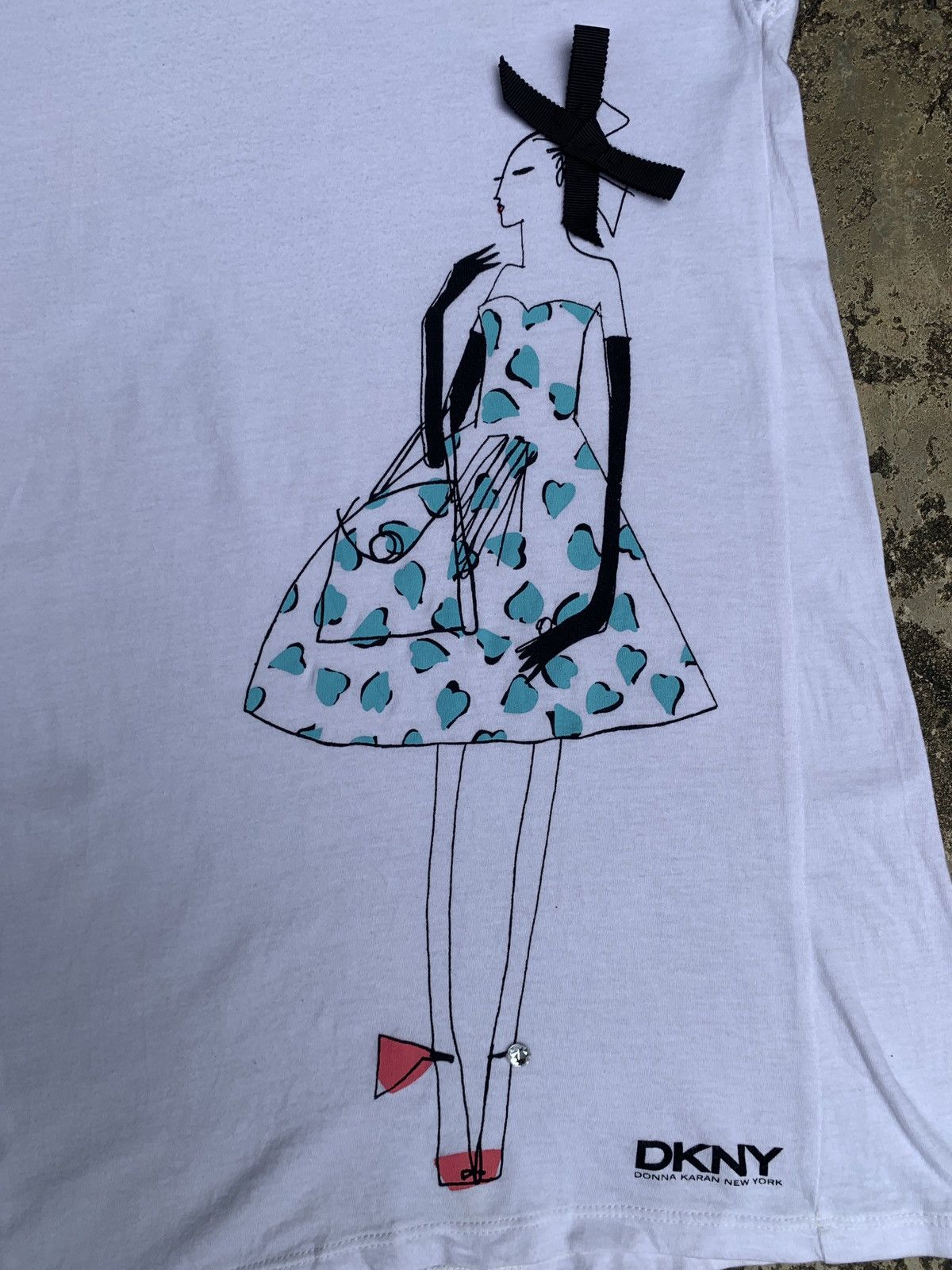 DKNY 2000s Donna Karan New York DKNY Girl Painting Art Bowtie Top Size S / US 4 / IT 40 - 3 Thumbnail