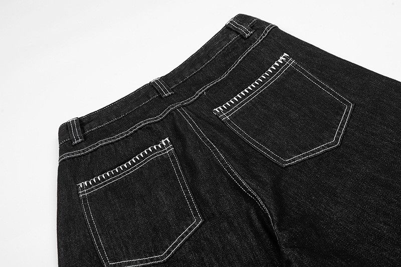 Vintage American Retro Patchwork Button-Front Denim Shorts Size US 32 / EU 48 - 5 Thumbnail