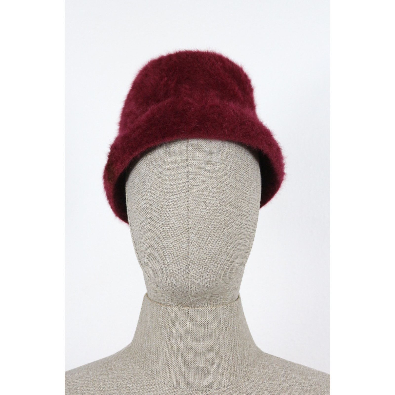 Kangol Kangol Burgundy Angora Fur Bucket Hat NZ Size ONE SIZE - 1 Thumbnail