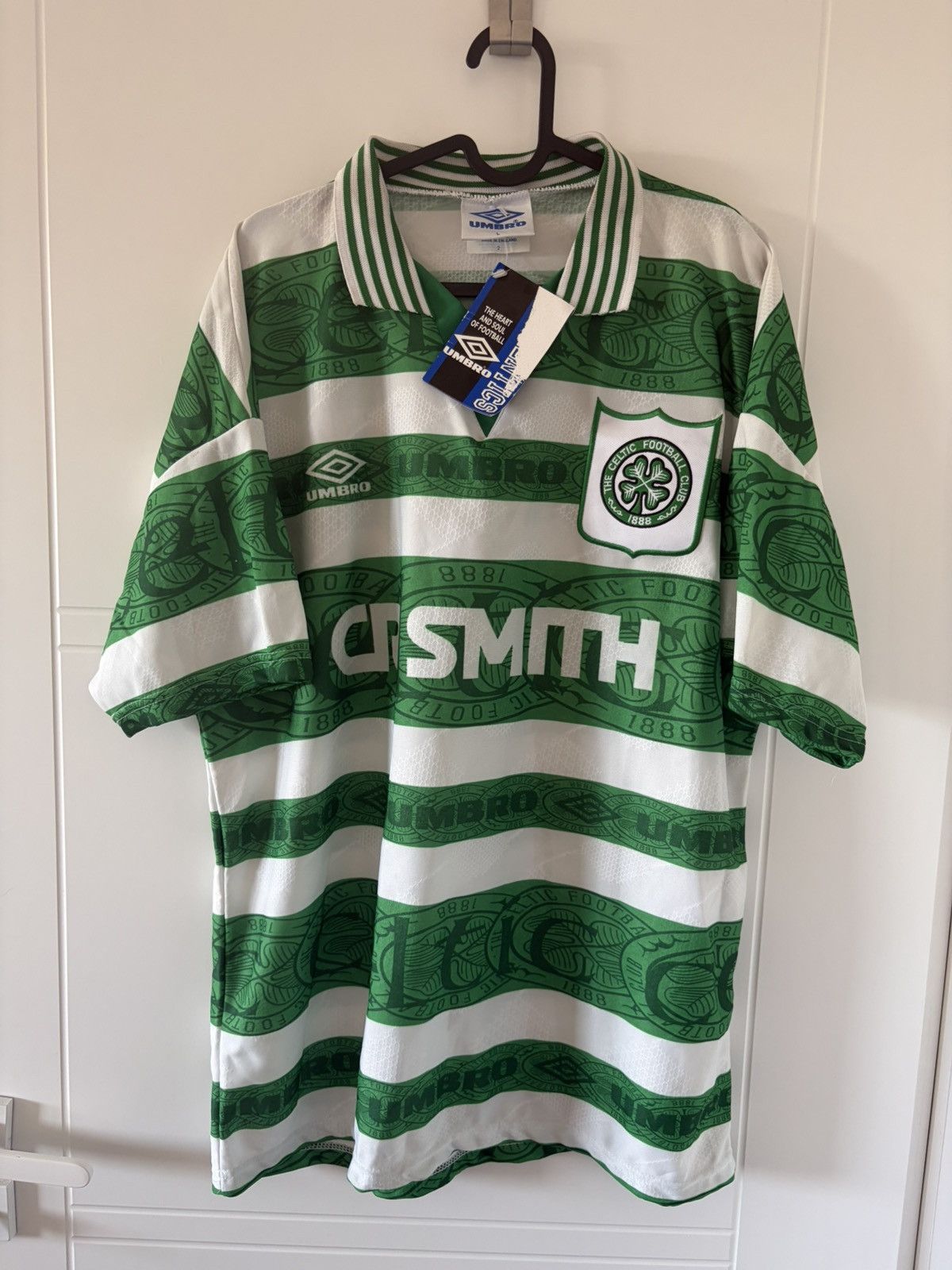 Umbro Celtic Glasgow umbro 1995-1997 home Vintage Soccer Jersey Size US L / EU 52-54 / 3 - 1 Thumbnail