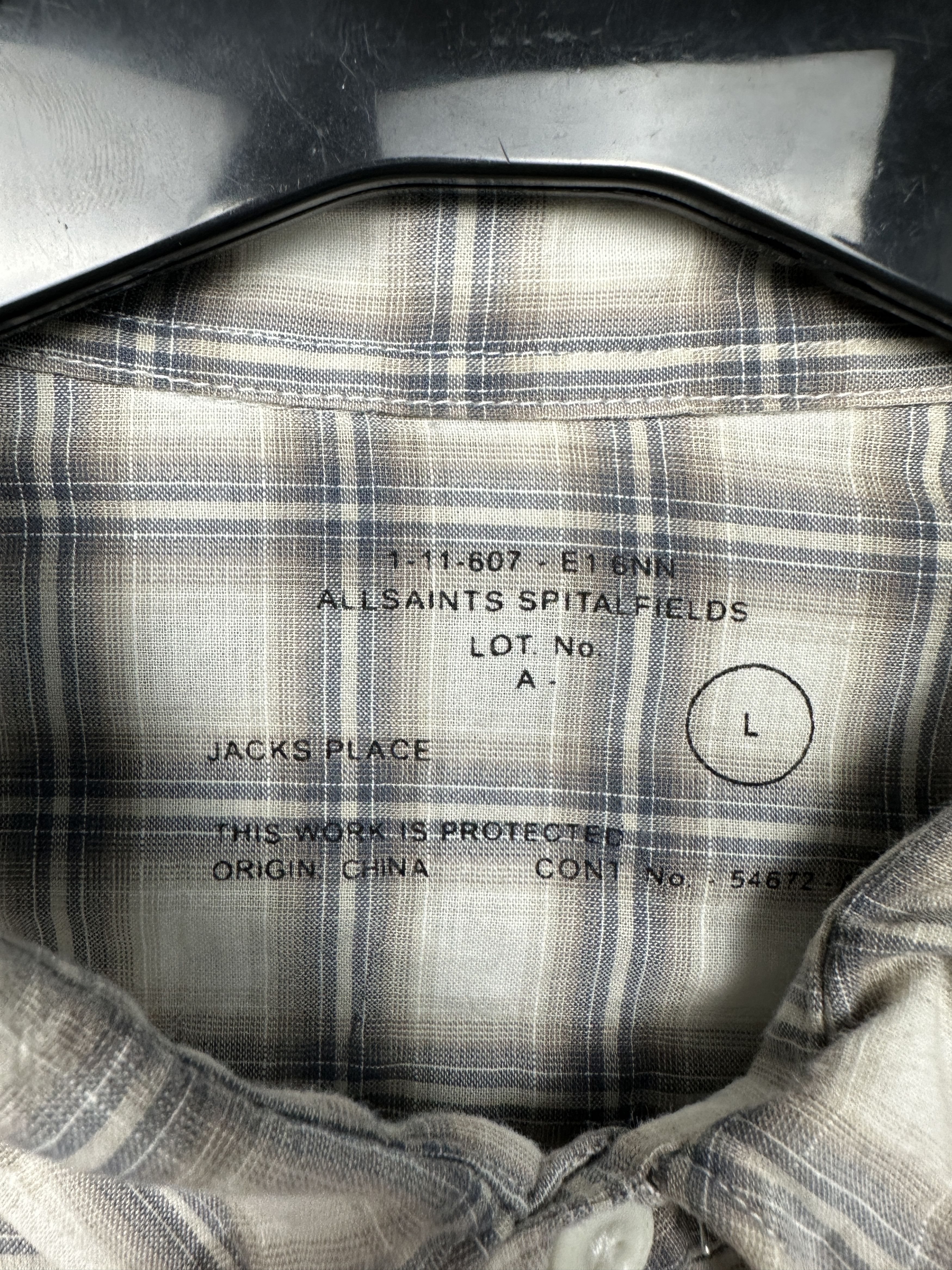 Allsaints Allsaints Vintage Mens Marksman Long Sleeve Plaid Shirt Size US L / EU 52-54 / 3 - 3 Thumbnail