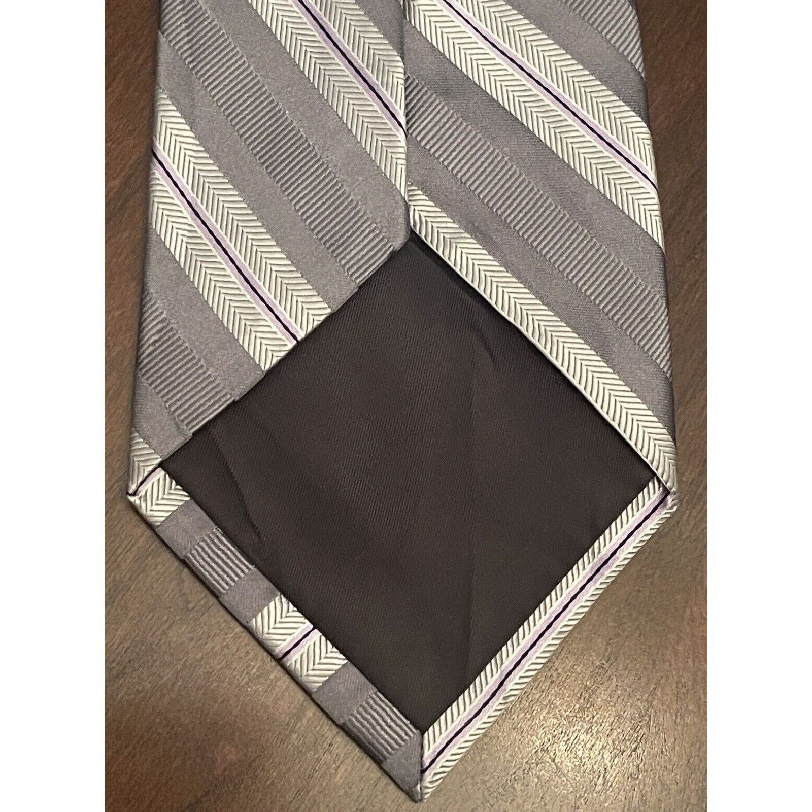 Michael Kors Michael Michael Kors Gray Purple 100% Silk Made In China Size ONE SIZE - 2 Thumbnail