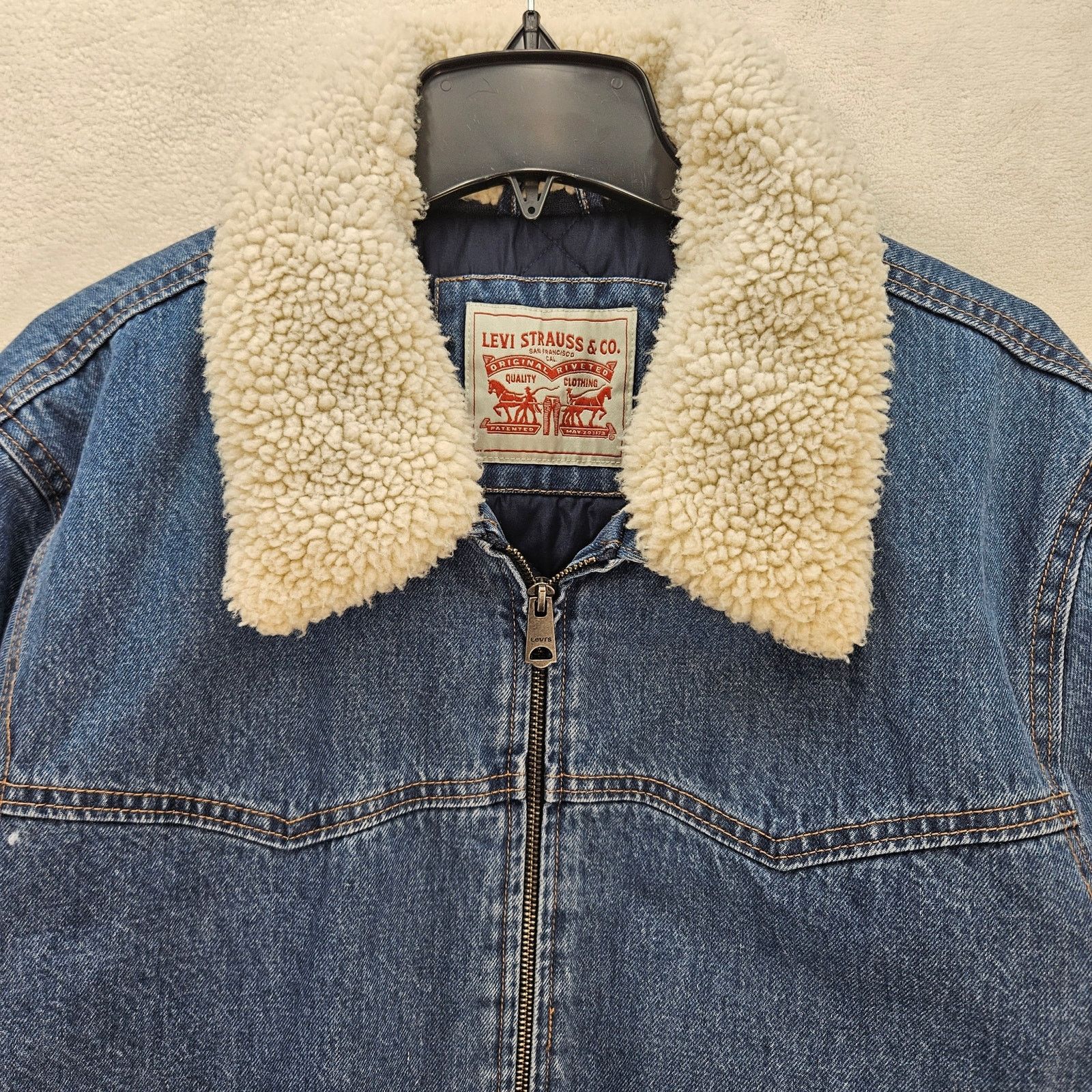 Levi's LEVI'S WESTERN MEN'S LARGE COLLARED SHERPA JACKET Size US L / EU 52-54 / 3 - 2 Thumbnail