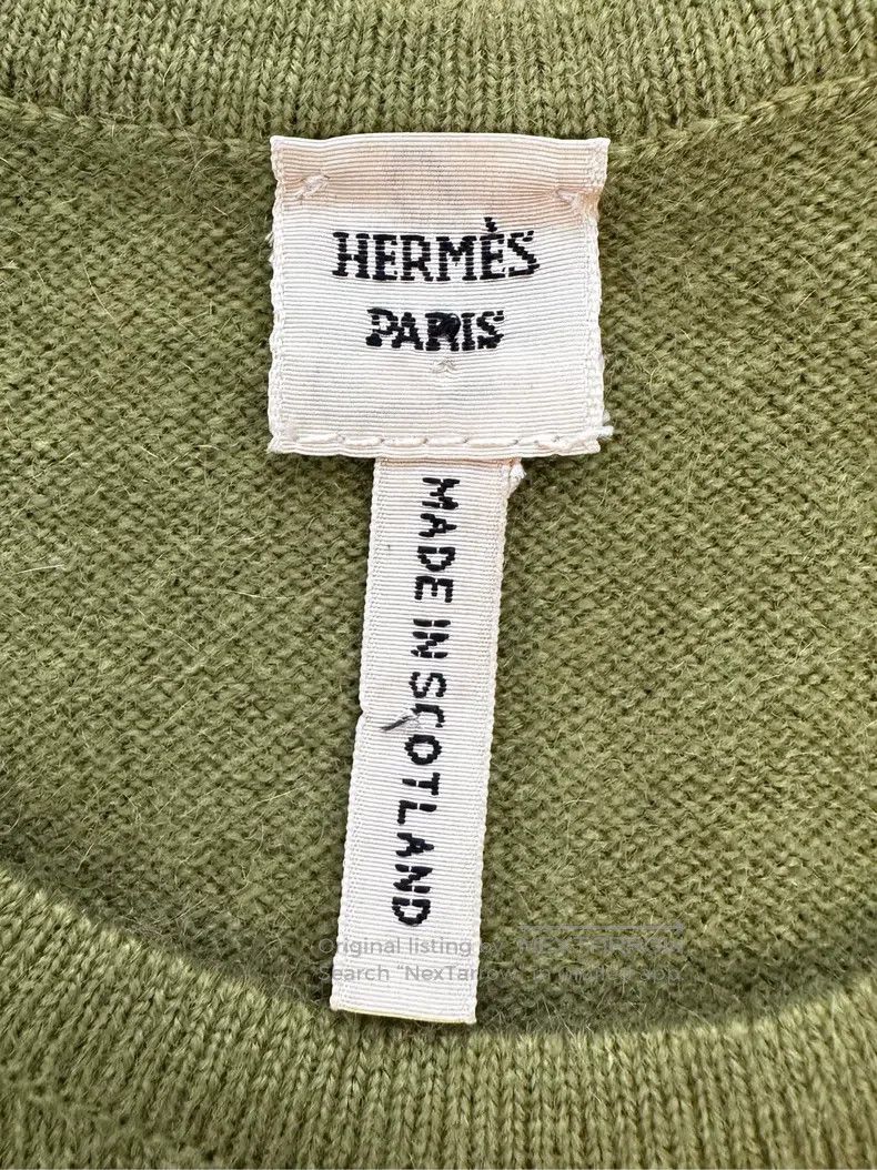 Hermes Hermes Cashmere knit sleeveless top, lime green Size XS / US 0-2 / IT 36-38 - 8 Thumbnail