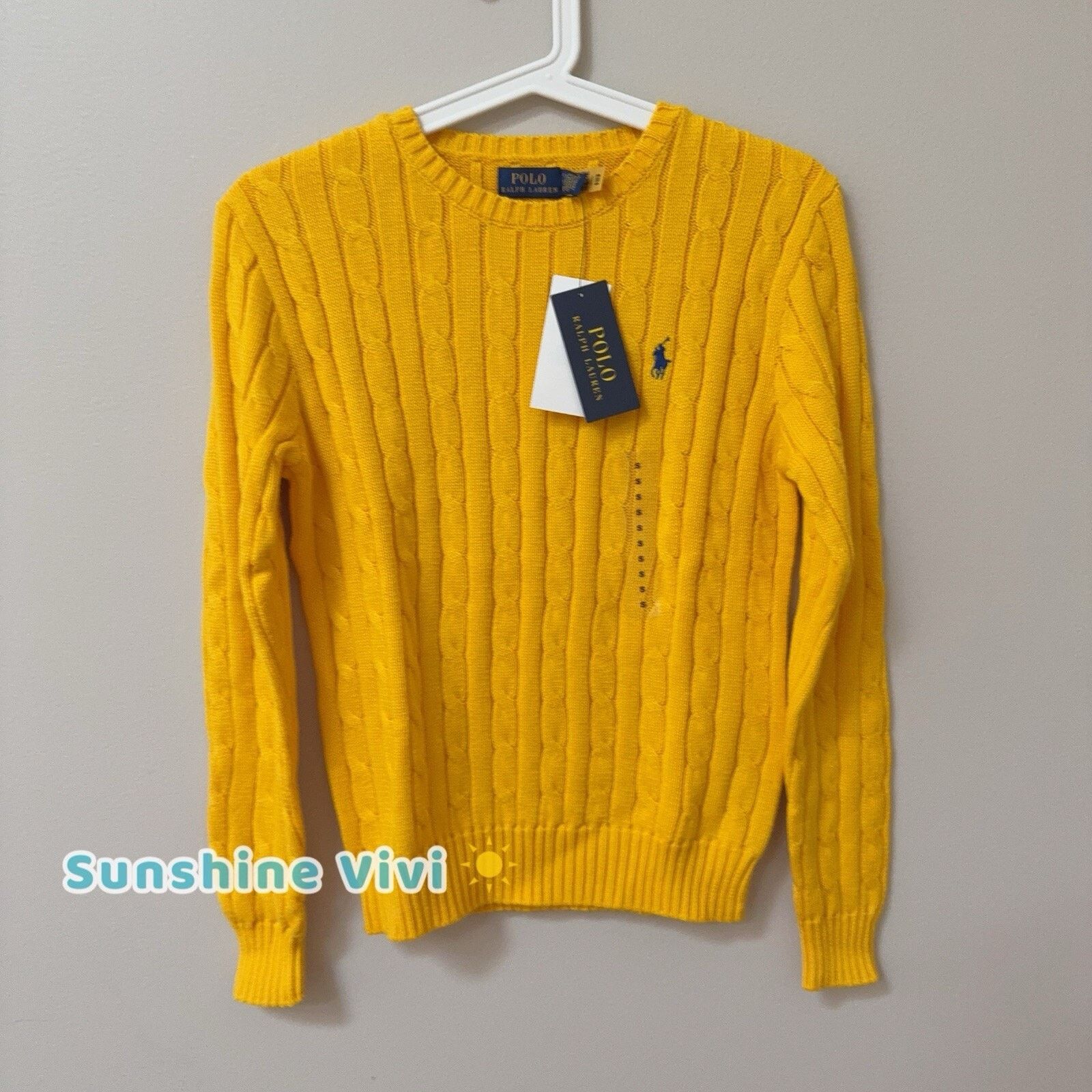 NEW Polo Ralph Lauren Cotton Cable Knit Crew Neck Sweater