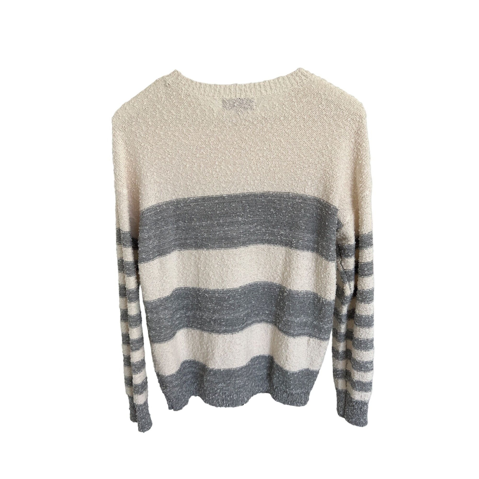 Other Knox Rose Striped Ivory & Grey Sweater Pullover Soft & Cozy Size XS / US 0-2 / IT 36-38 - 3 Thumbnail