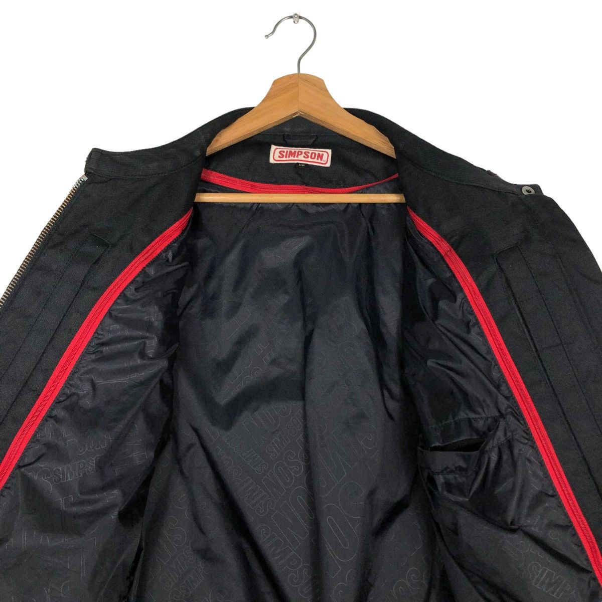 Japanese Brand 🔥VINTAGE RACING BIKER JACKET SIMPSON BIG LOGO SPELL OUT Size US L / EU 52-54 / 3 - 14 Thumbnail