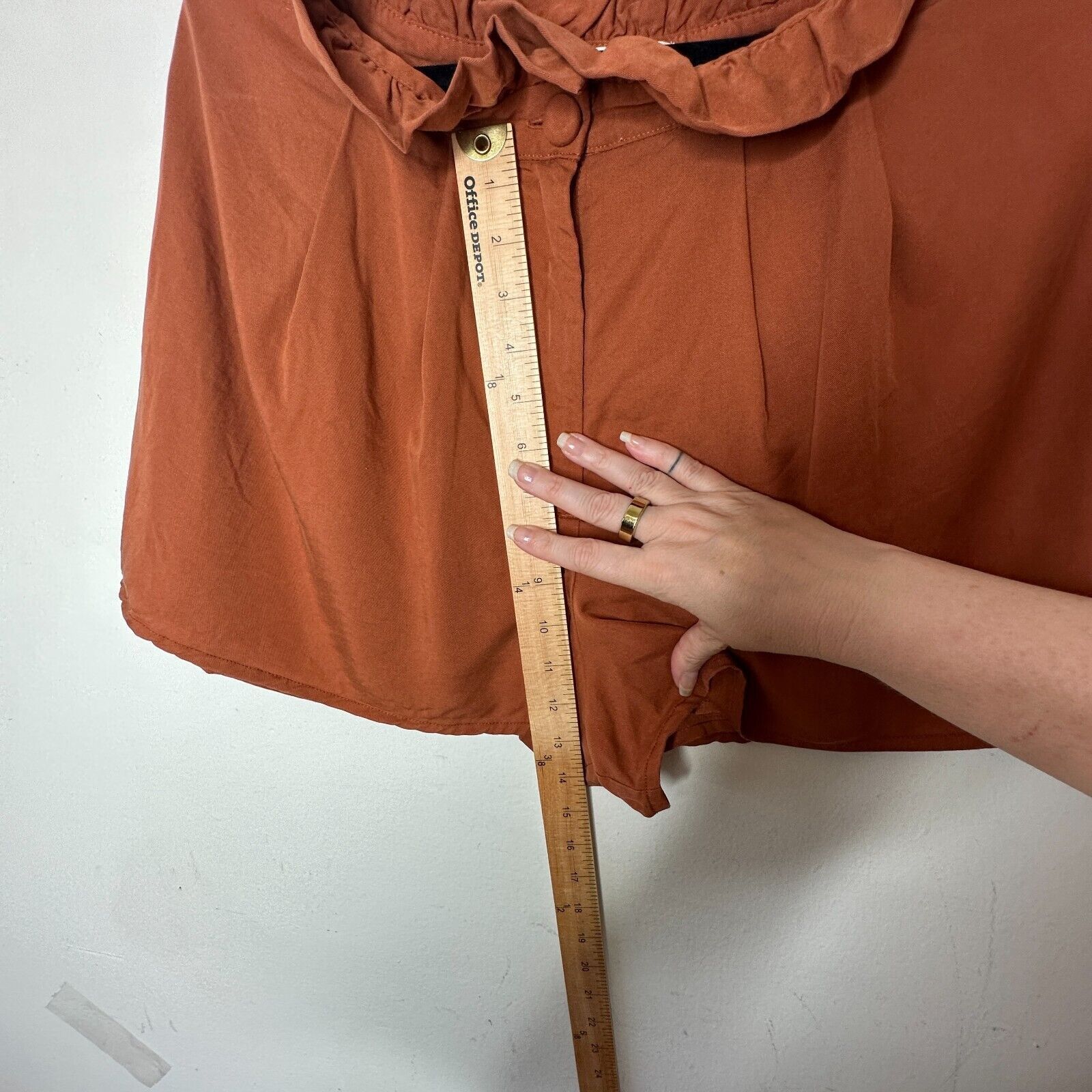 REVOLVE Lovers + Friends Rust Paperbag Tati High Waist Button Shorts Size 30" / US 8 / IT 44 - 10 Thumbnail
