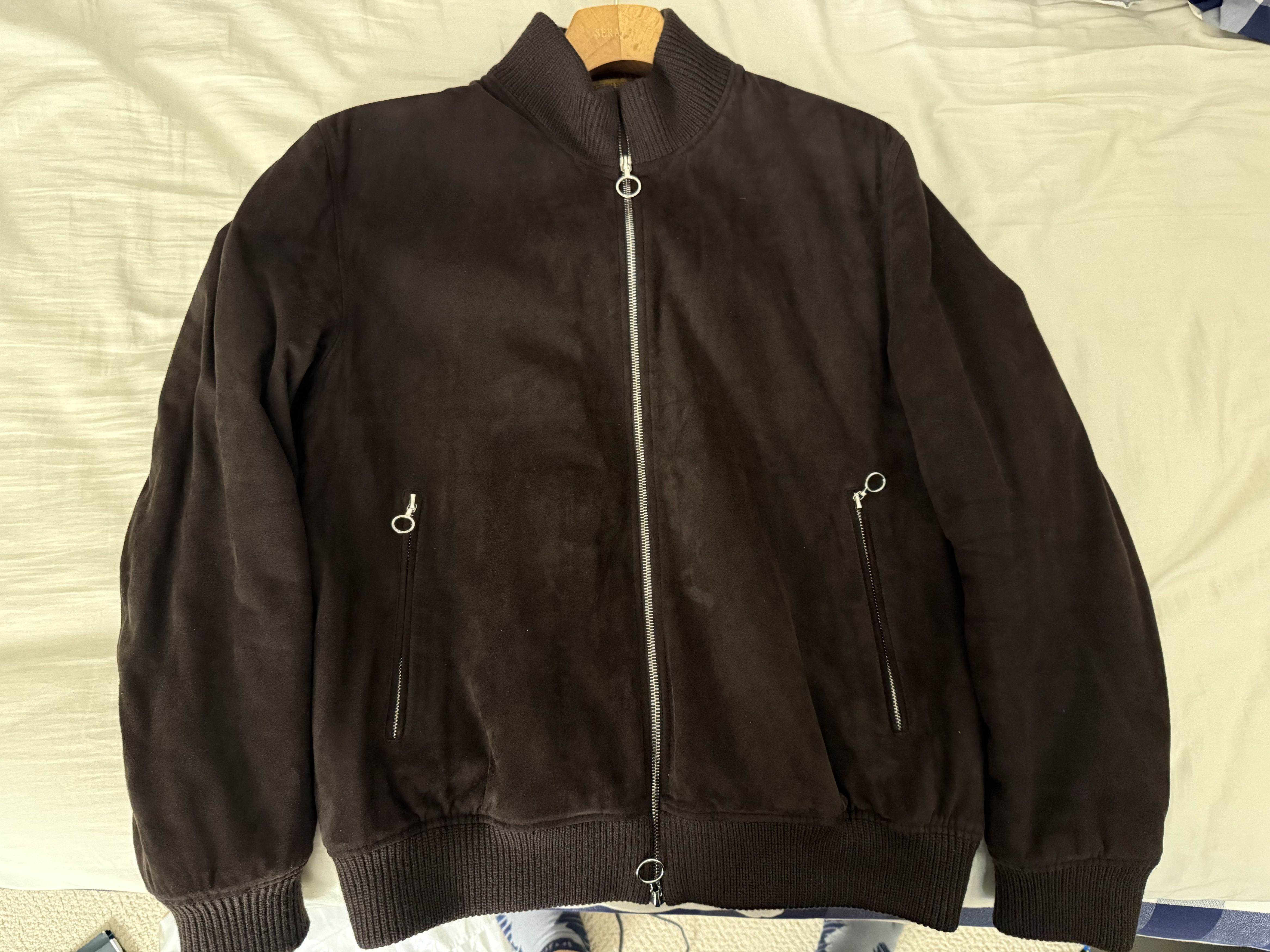 SERAPHIN Dark brown suede bomber jacket Size US L / EU 52-54 / 3 - 1 Thumbnail