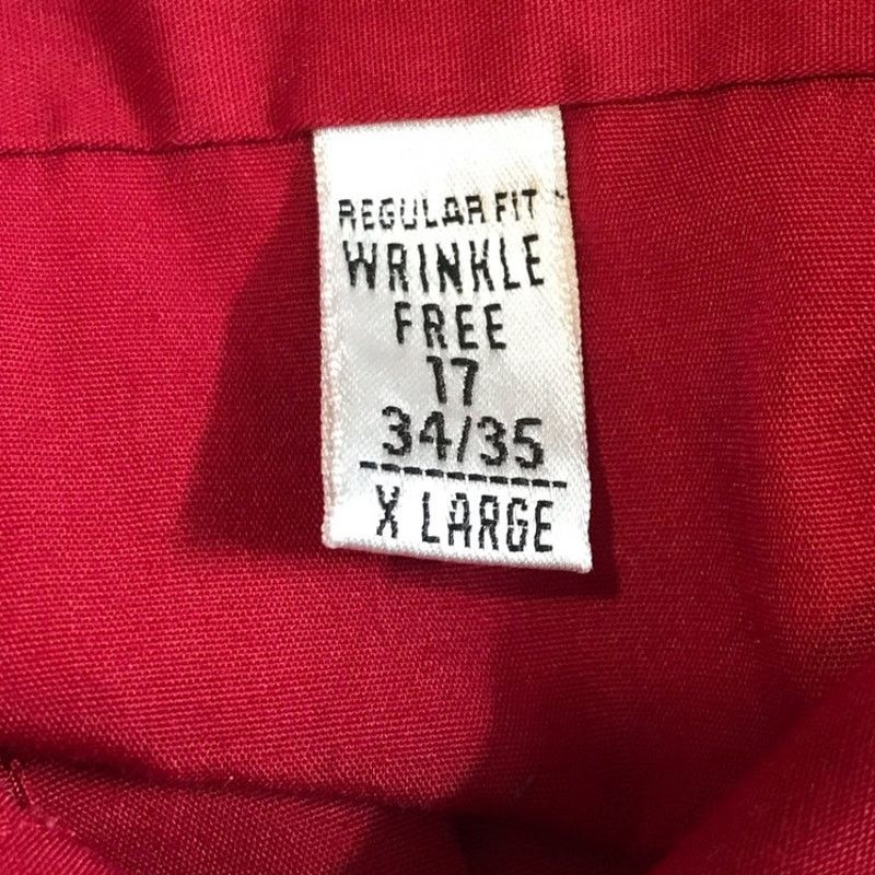Van Heusen Van Heusen Collared Red Long Sleeve Men Shirt 17 34/35 XL Size US XL / EU 56 / 4 - 4 Thumbnail
