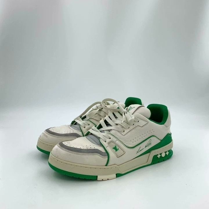 Louis Vuitton Louis Vuitton Trainer White Green Sneakers Size US 9 / EU 42 - 1 Thumbnail