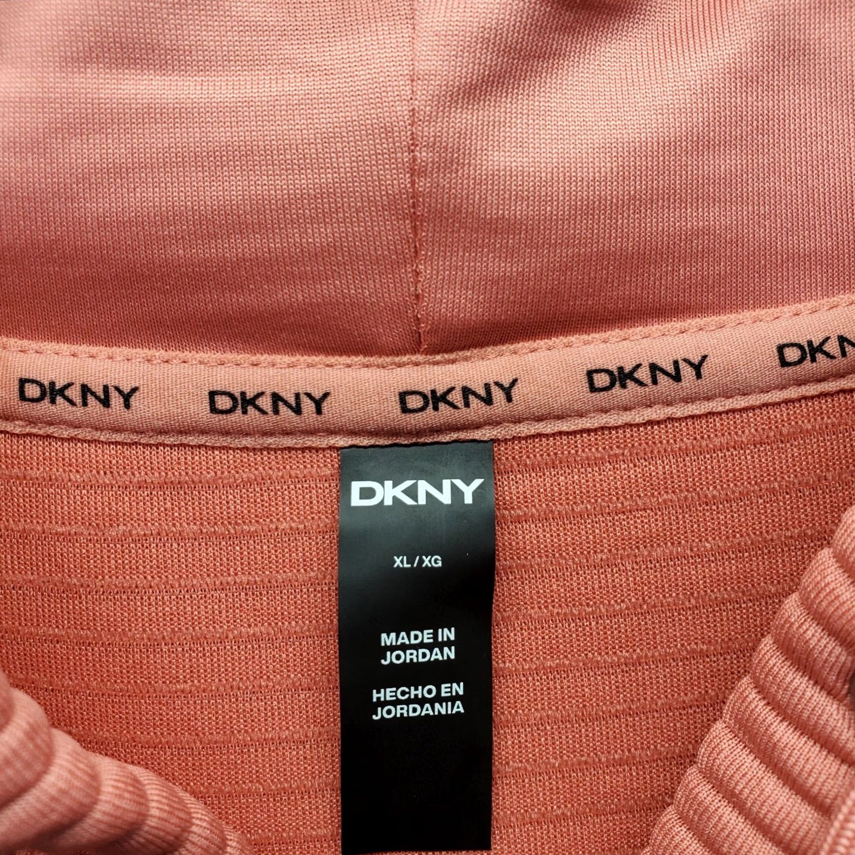 DKNY DKNY Hooded Jacket Womens XL Pink Full Zip Pockets Tech Ribbed Ottoman NWT Size XL / US 12-14 / IT 48-50 - 5 Thumbnail