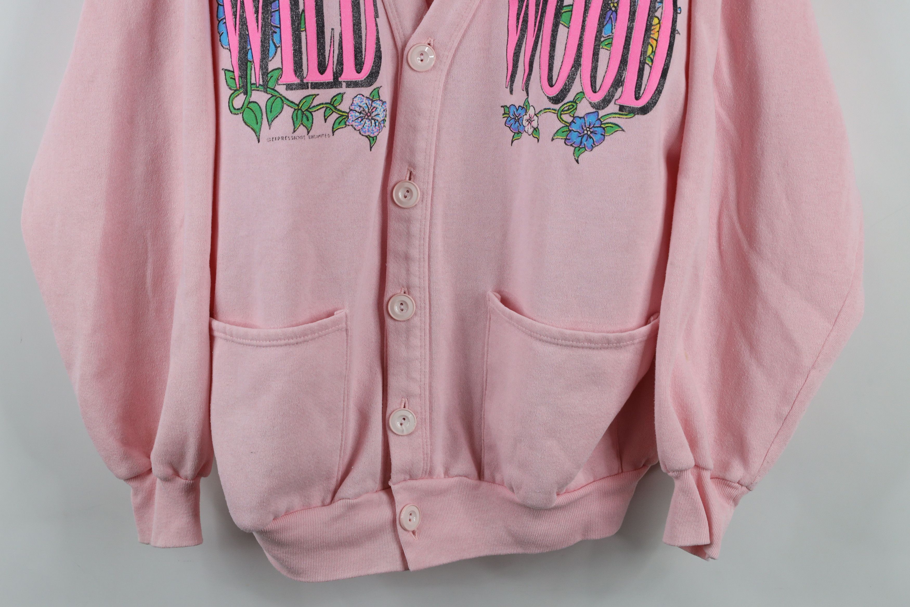 Vintage Vintage 90s Streetwear Wood Flower Cardigan Sweatshirt USA Size ONE SIZE - 3 Thumbnail