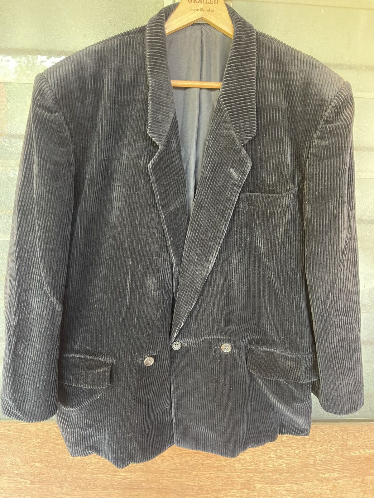 Comme des Garcons Homme Vintage Comme Des Garcons AD1990 Corduroy Faded Arms Jacket Size US M / EU 48-50 / 2 - 3 Thumbnail