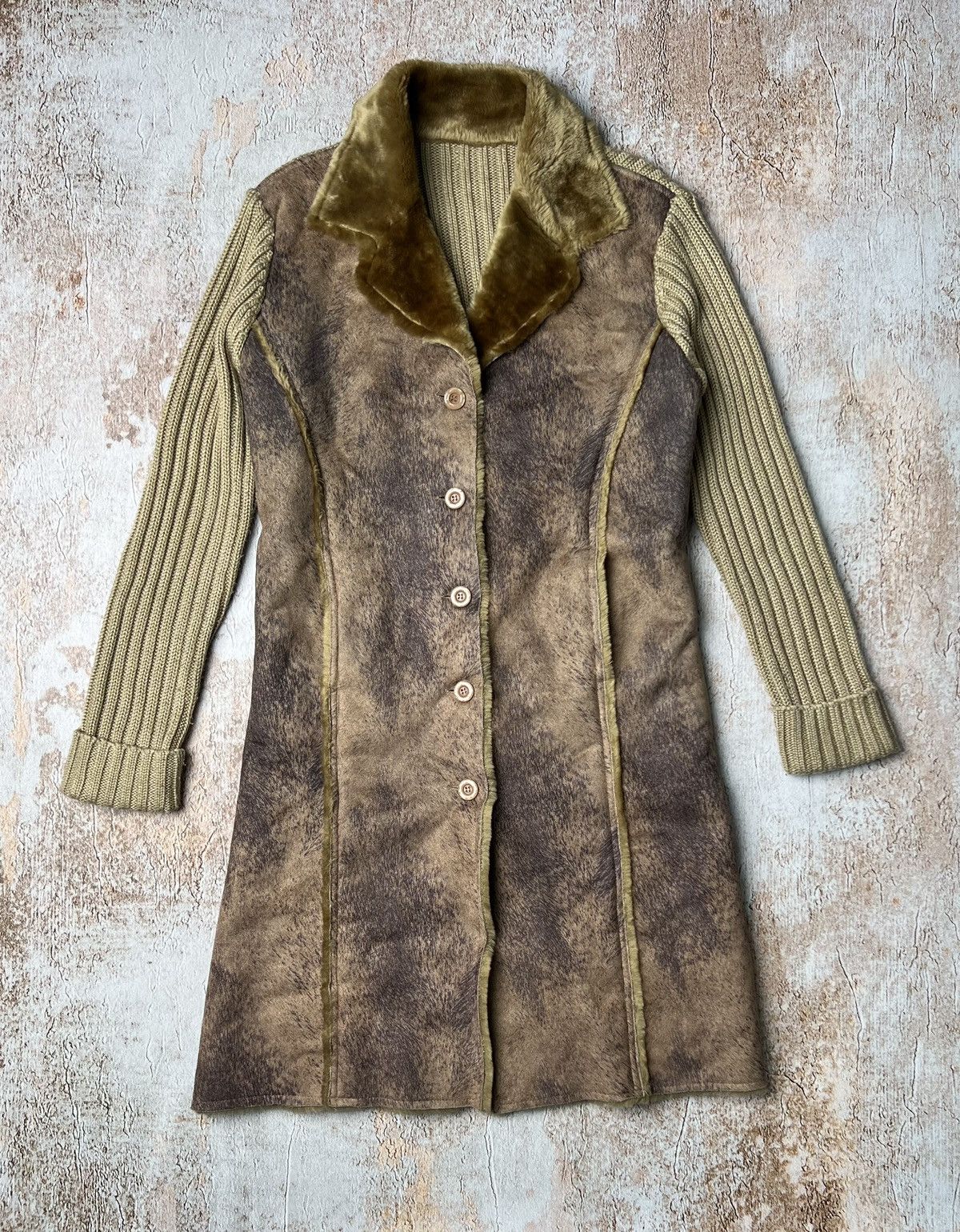 Vintage Vintage hybrid cotton/faux fur long coat Size S / US 4 / IT 40 - 1 Thumbnail