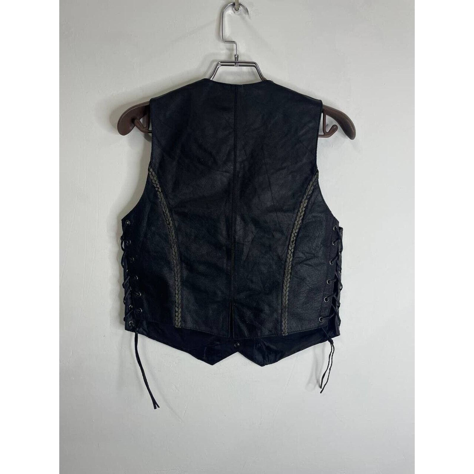 Vintage Vintage Black Leather Biker Vest Diamond Plate Genuine M Size US M / EU 48-50 / 2 - 7 Thumbnail