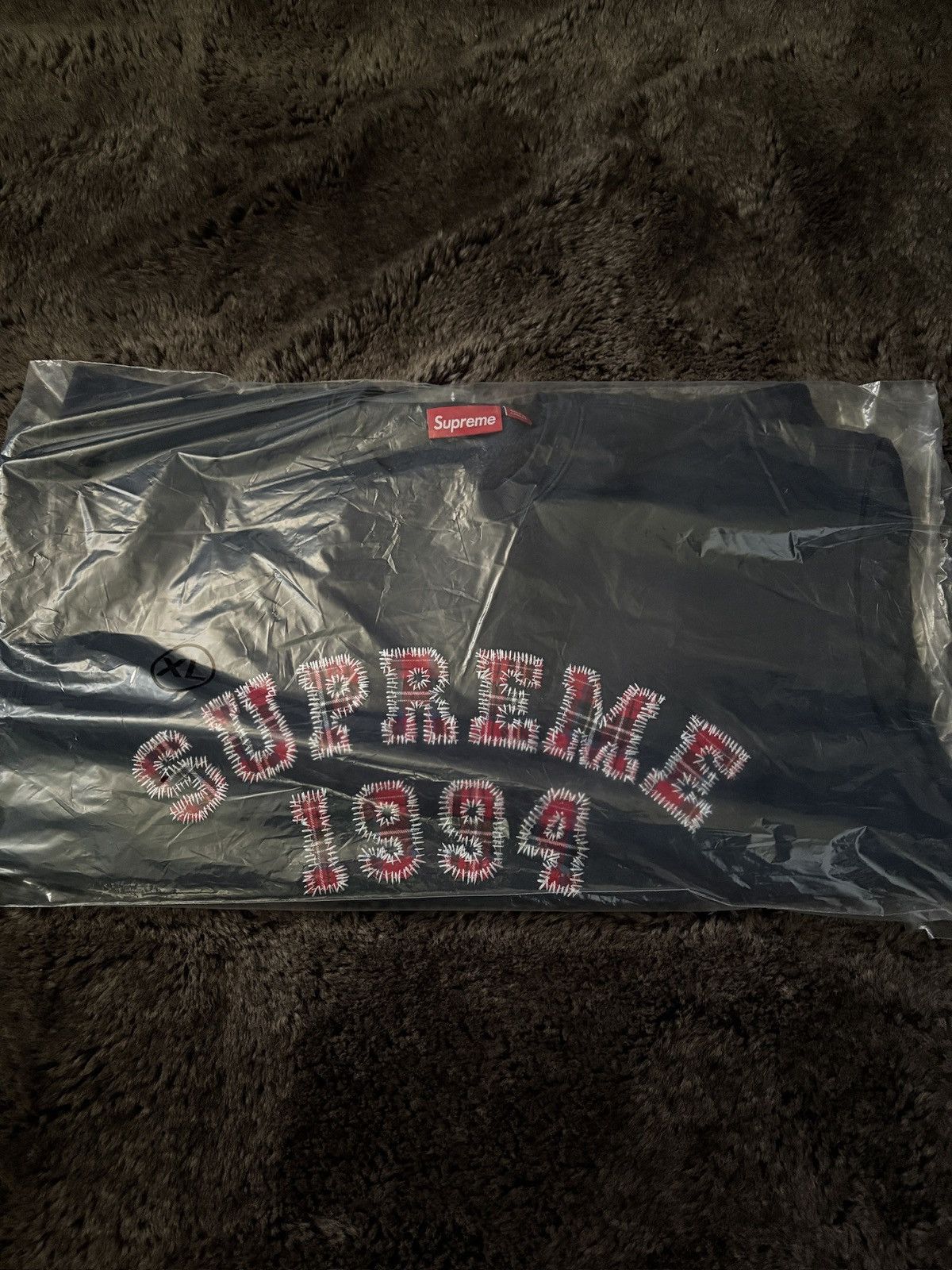 Supreme Supreme Plaid Arc Crewneck Navy blue Size US XL / EU 56 / 4 - 1 Thumbnail
