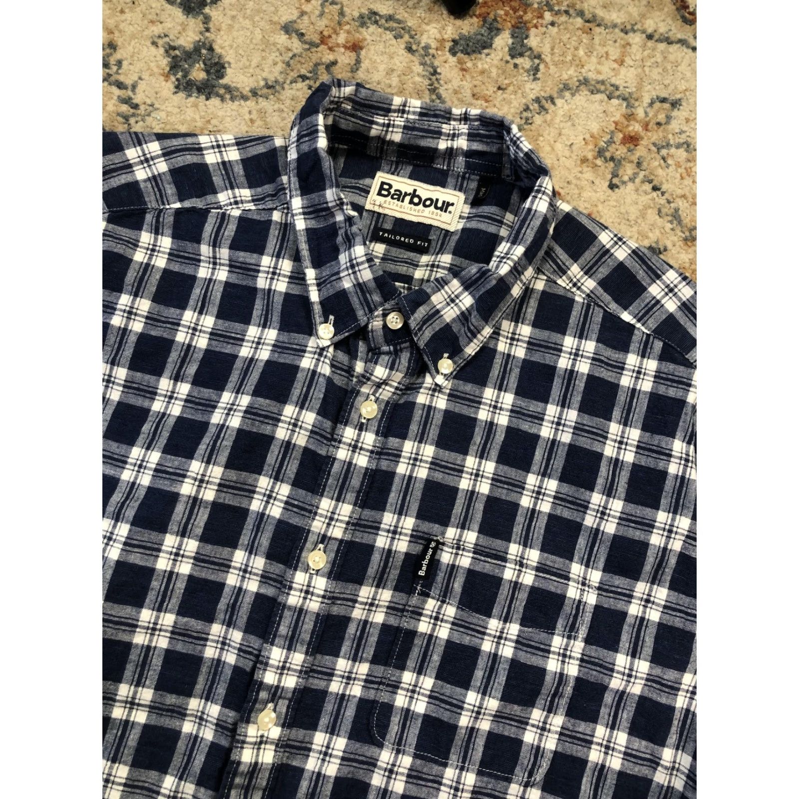 Barbour Barbour Shirt Mens Large Blue Plaid Tailored Fit Long Sleeve Button Down Casual Size US L / EU 52-54 / 3 - 6 Thumbnail