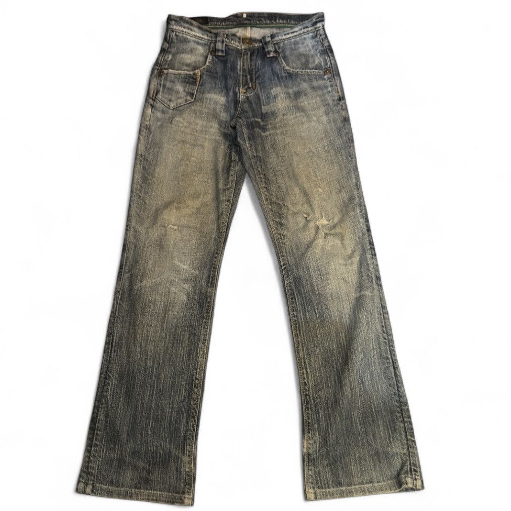 Lee 🔥 Vintage 90s Flared x-Line Lee Trashed Distressed Jeans Size US 30 / EU 46 - 1 Thumbnail