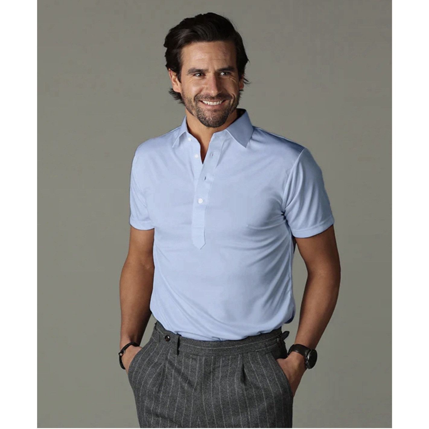 Other Collars & Co. Semi-Spread Collar Polo Shirt Blue Size Large Size US L / EU 52-54 / 3 - 7 Thumbnail