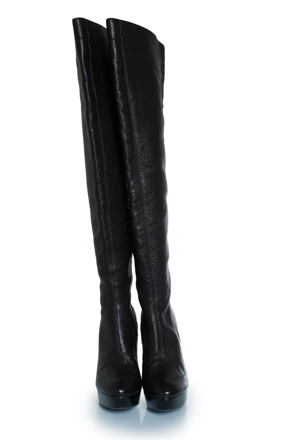 Burberry Burberry, black leather over knee platform boots Size US 9.5 / IT 39.5 - 5 Thumbnail