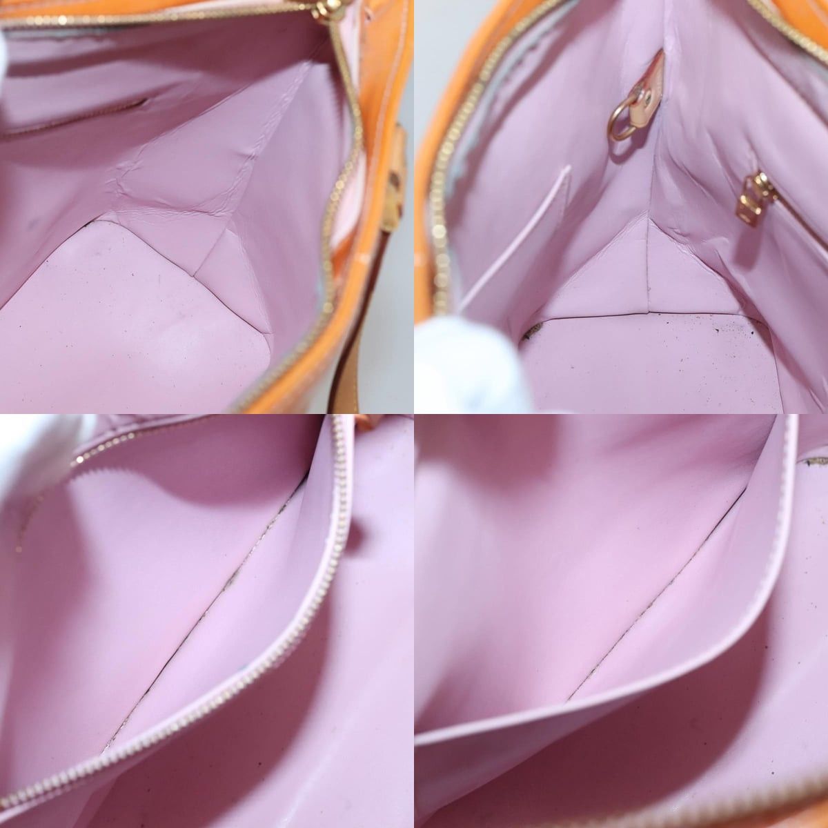 LOUIS VUITTON Monogram Vernis Houston Bag Marshmallow Pink