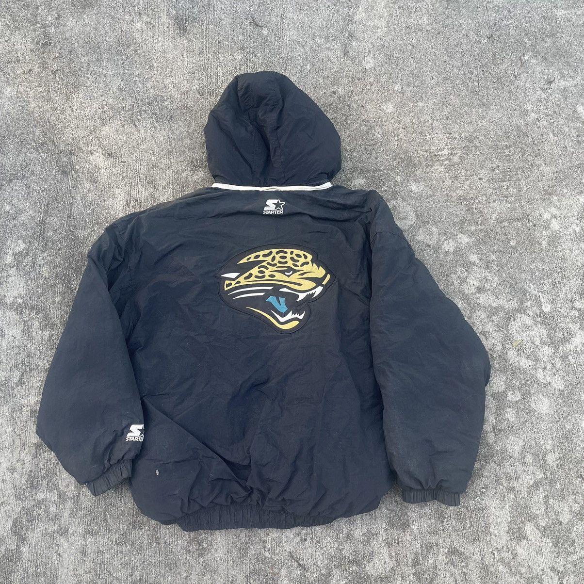 image of 90's Starter Jacksonville Jaguars Jacket Size XL Hood in Black, Men's