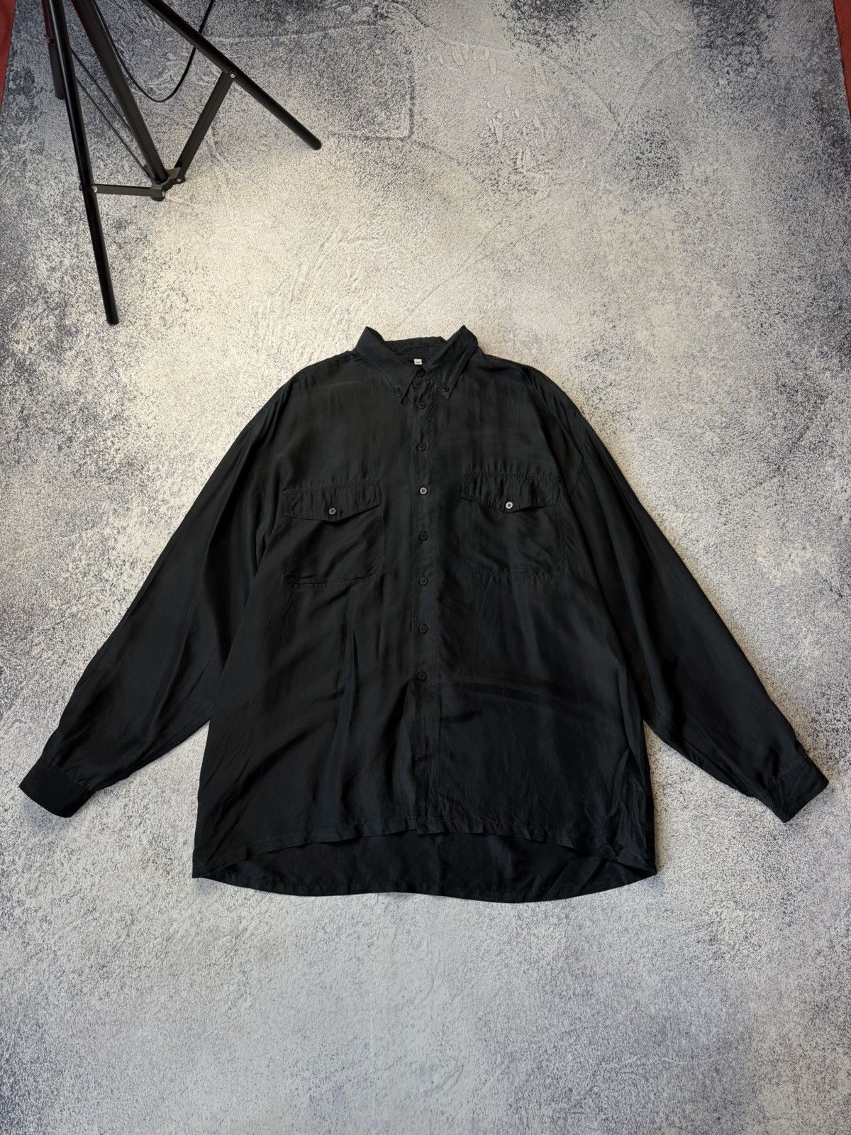 Other Vintage Pure Silk Black Shirt Button Up Y2K Japanese Size XL Size US XL / EU 56 / 4 - 4 Thumbnail