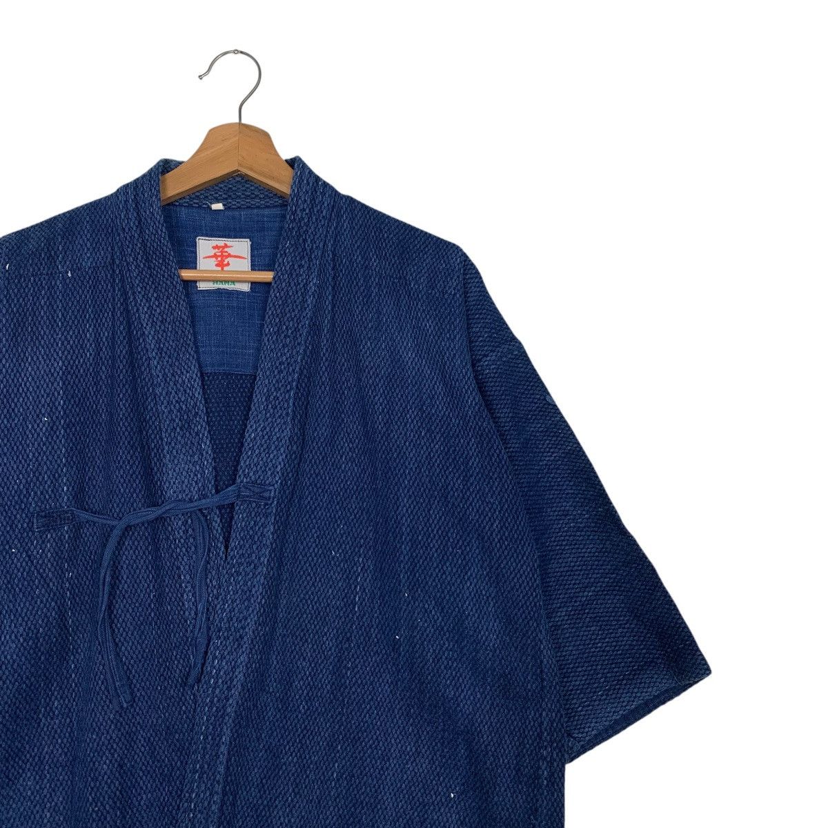 Japanese Brand Vintage 90s HANA Indigo Sashiko Thick Weave Kimono 2690-C120 Size US M / EU 48-50 / 2 - 5 Thumbnail