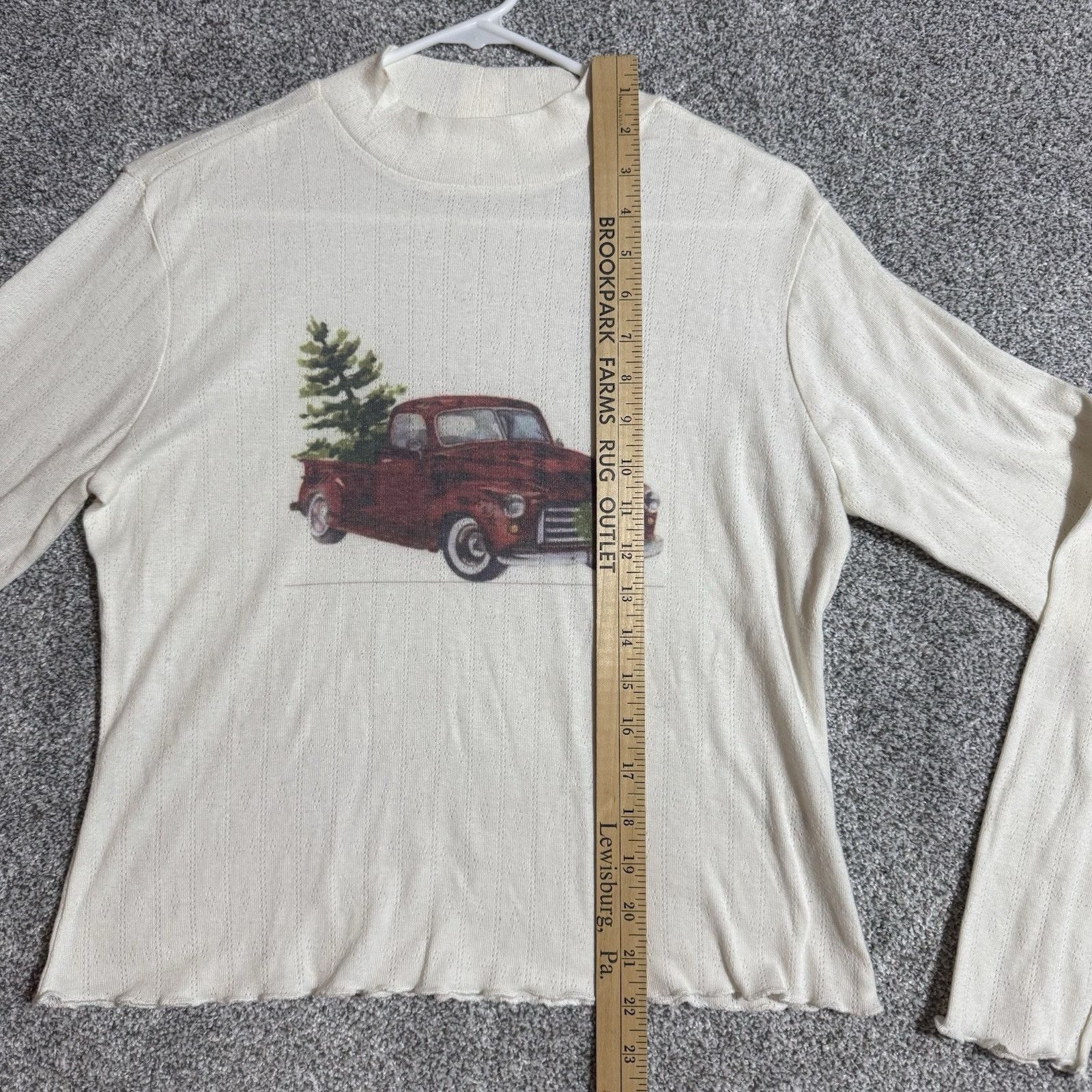 Other Christmas Truck Shirt Womens XL Pointelle Knit Cottagecore Size XL / US 12-14 / IT 48-50 - 8 Thumbnail
