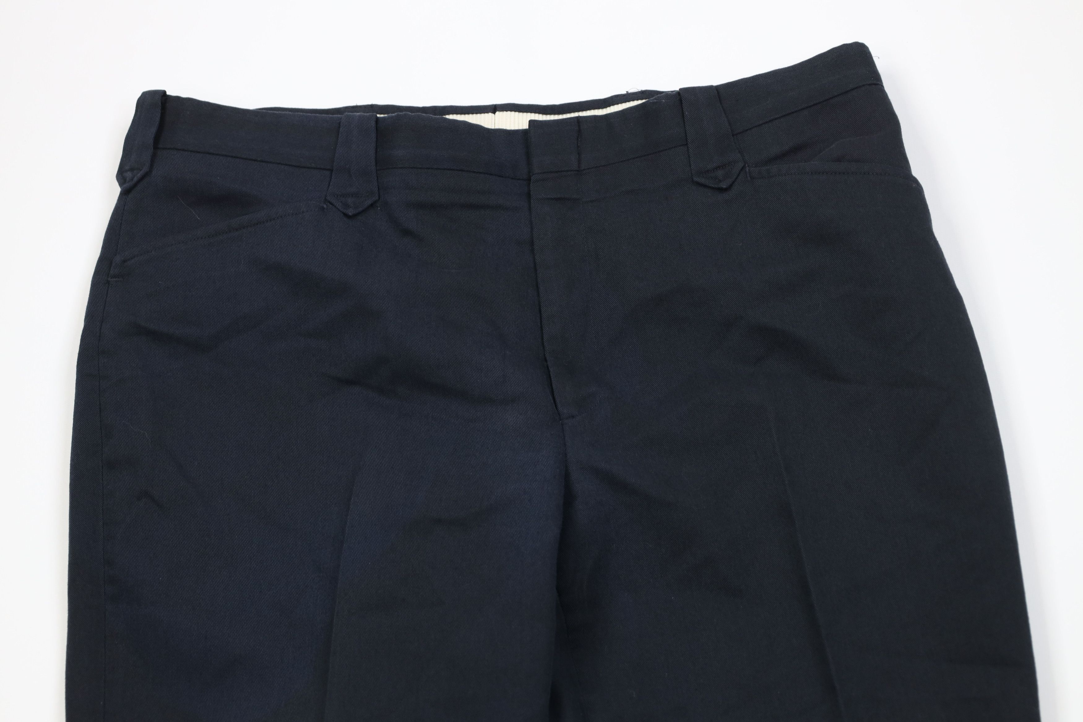 Vintage Vintage 70s Streetwear Flared Wide Leg Chino Pants Navy Blue Size US 38 / EU 54 - 2 Thumbnail