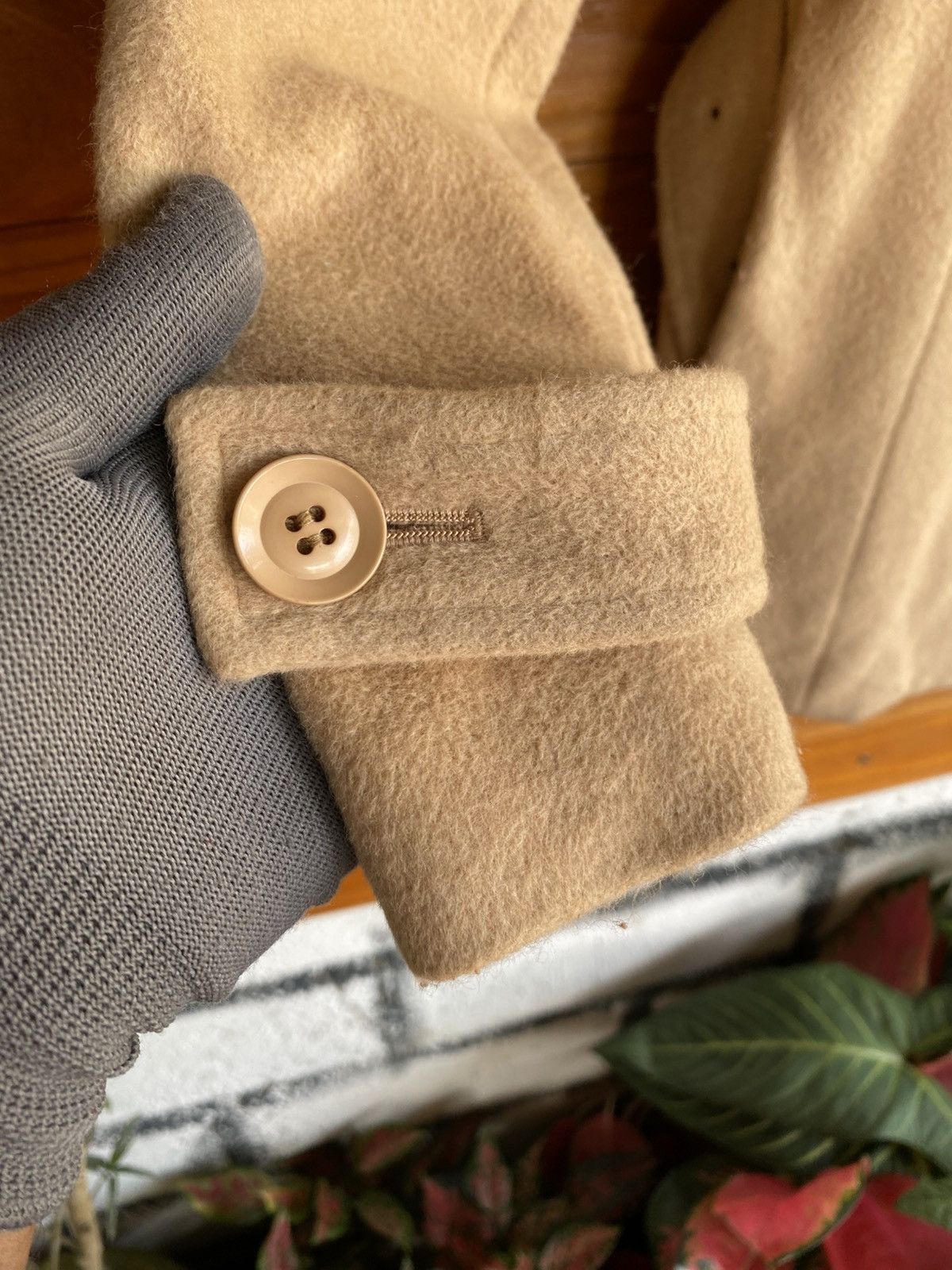 Japanese Brand Jouer à la Pupe Beige Wool Coat – Classic Belted Short Coat Size S / US 4 / IT 40 - 8 Thumbnail