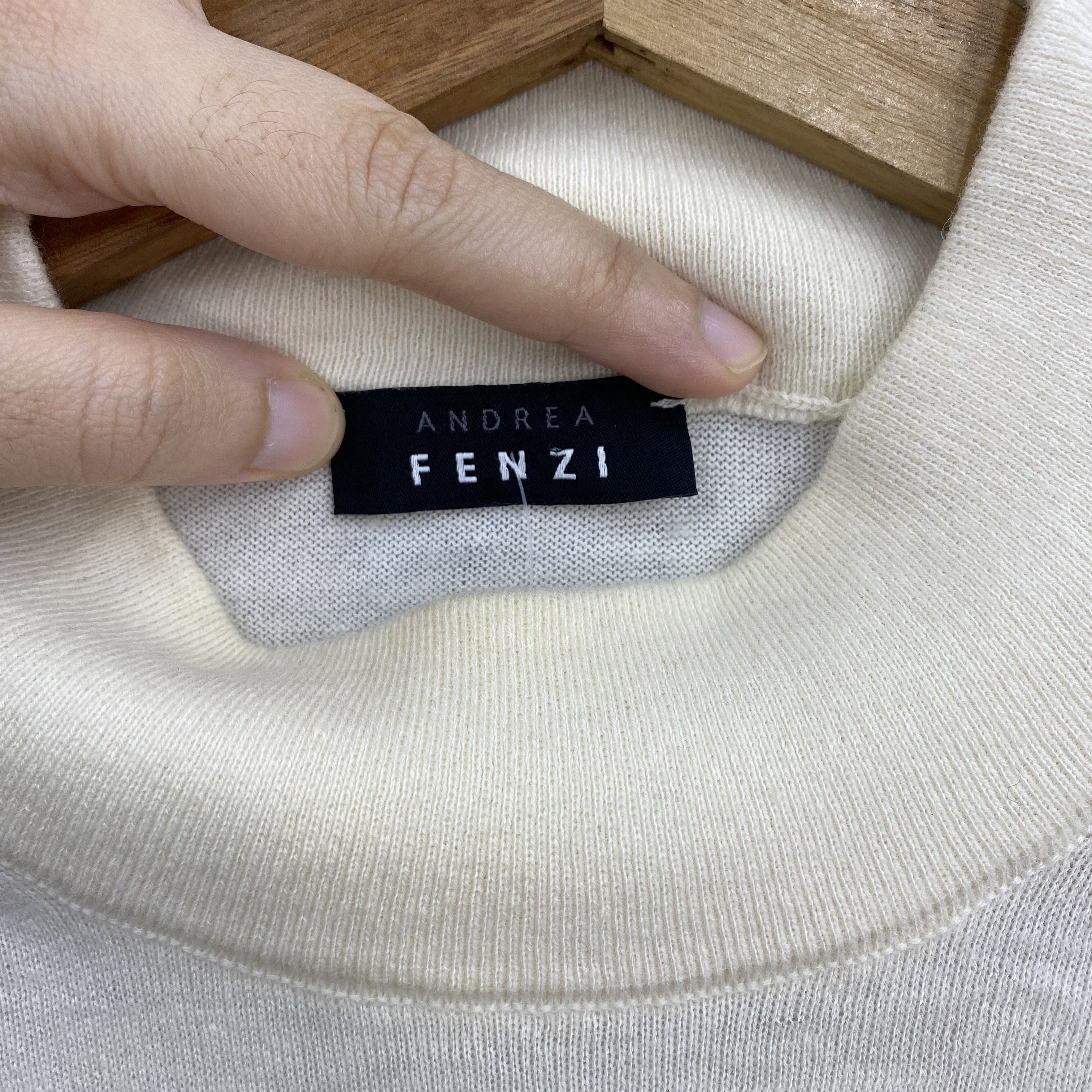 Japanese Brand Vintage 90s Andrea Fenzi Wool Knit Sweater Mock Neck Jumper Size M / US 6-8 / IT 42-44 - 5 Thumbnail