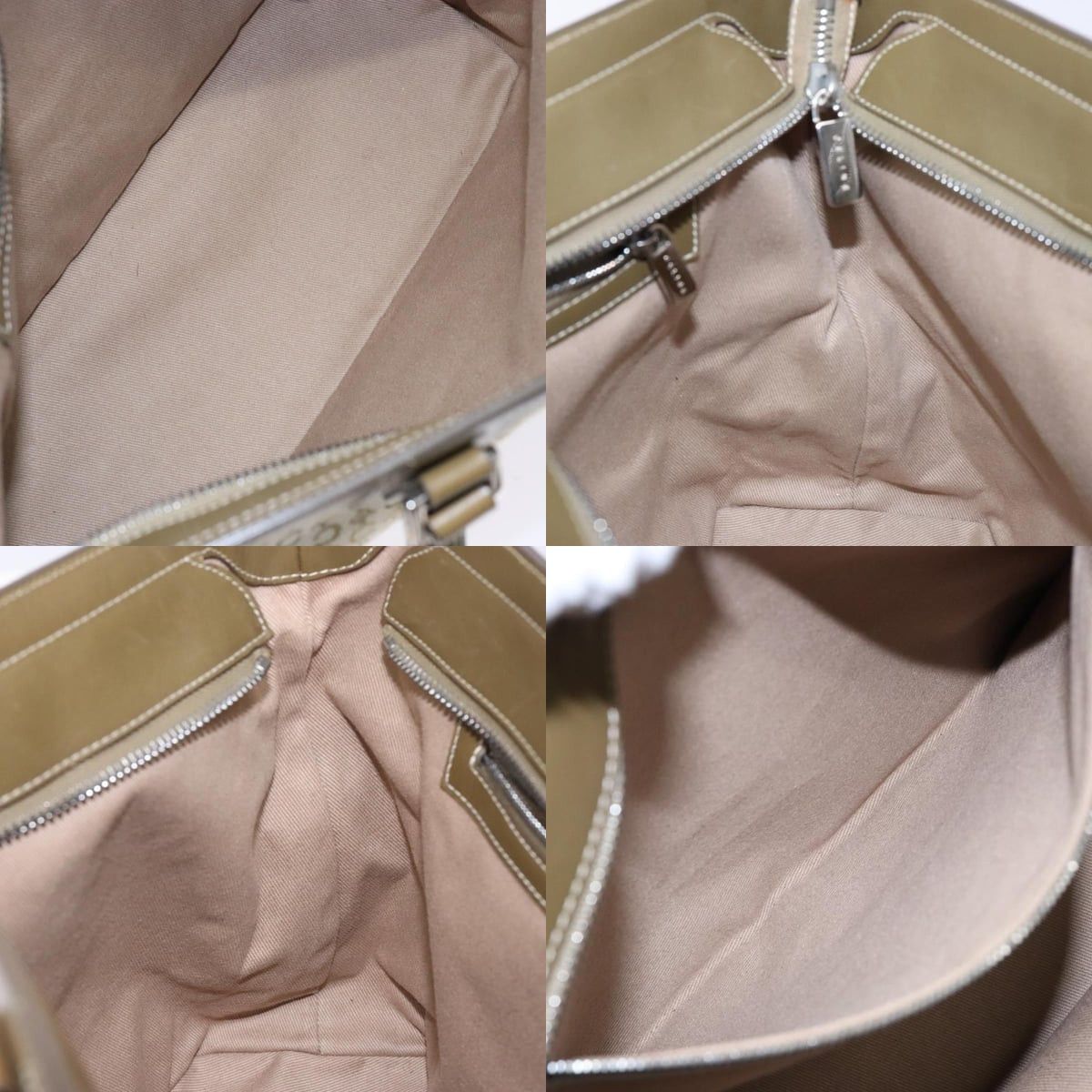 Celine CELINE C Macadam Canvas Tote Bag Khaki Silver Size ONE SIZE - 12 Thumbnail
